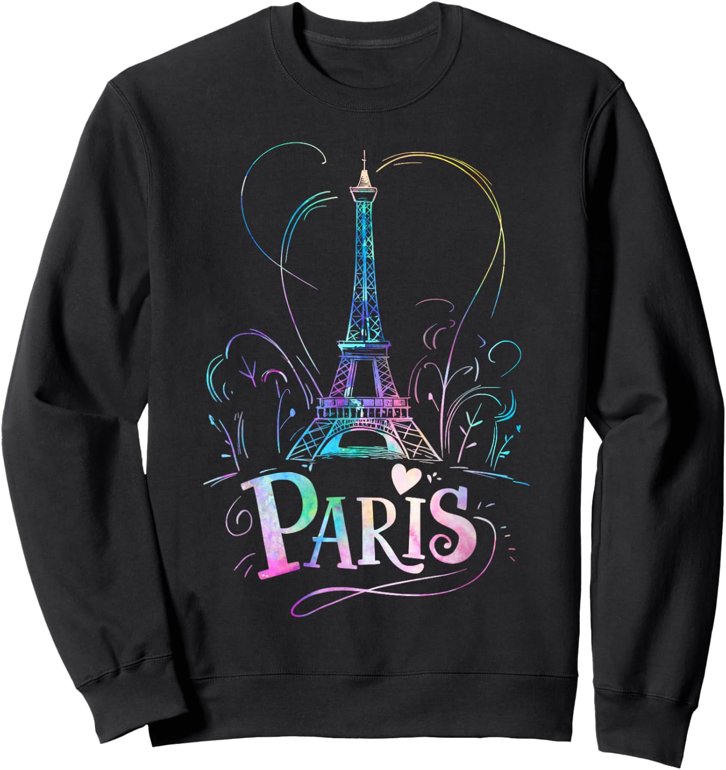 Eiffel Tower Paris Holiday France Souvenir Women Girls Sweatshirt - Sweatshirt | Black