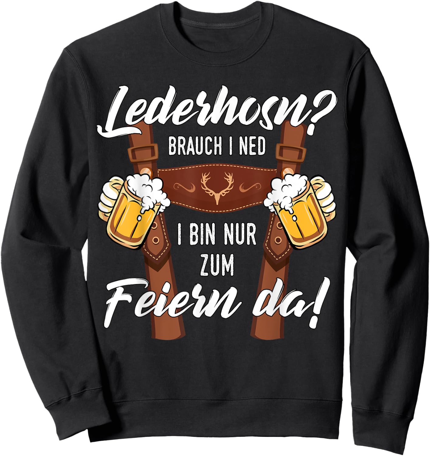 Men's Traditional Costume Suitable for Oktoberfest , black Sweatshirt - Sweatshirt | Black