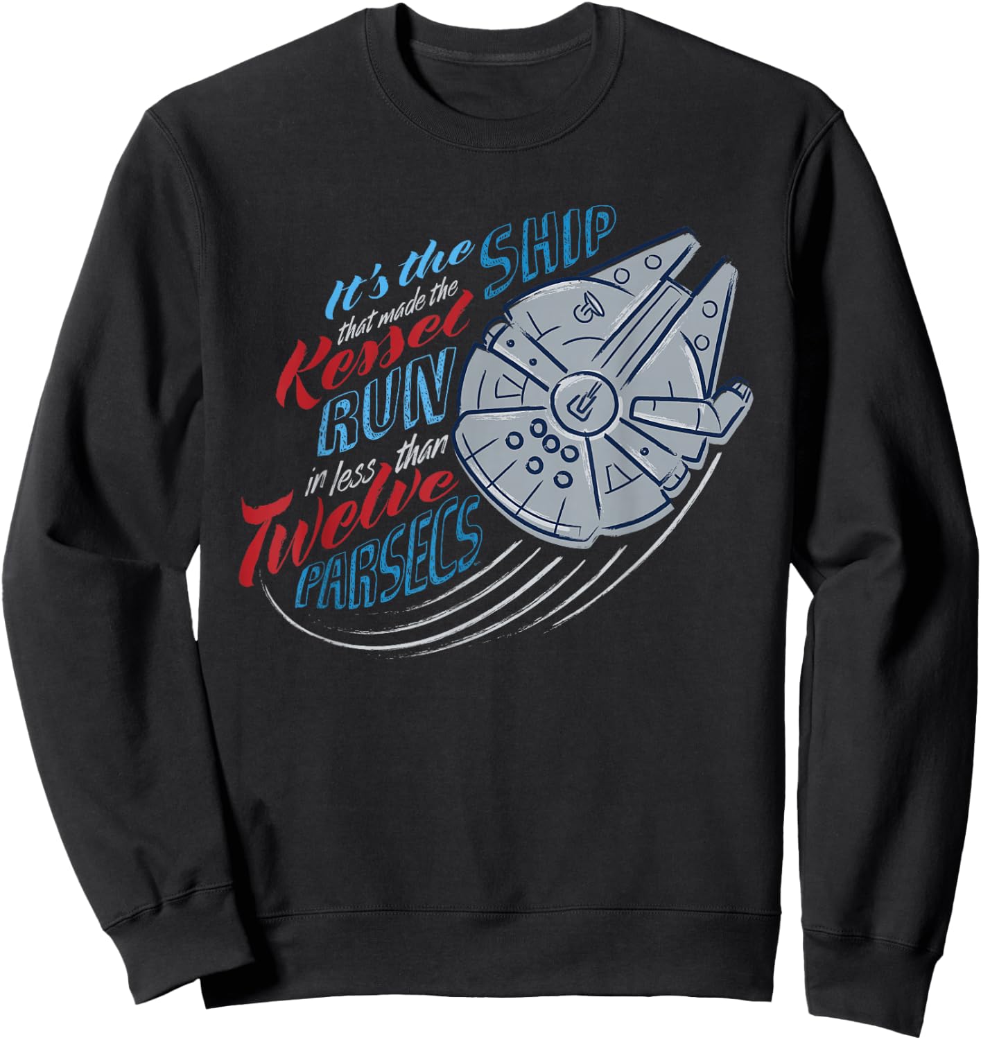 Star Wars Millennium Falcon Kettle Run in 12 Parsecs USA Sweatshirt - Sweatshirt | Black