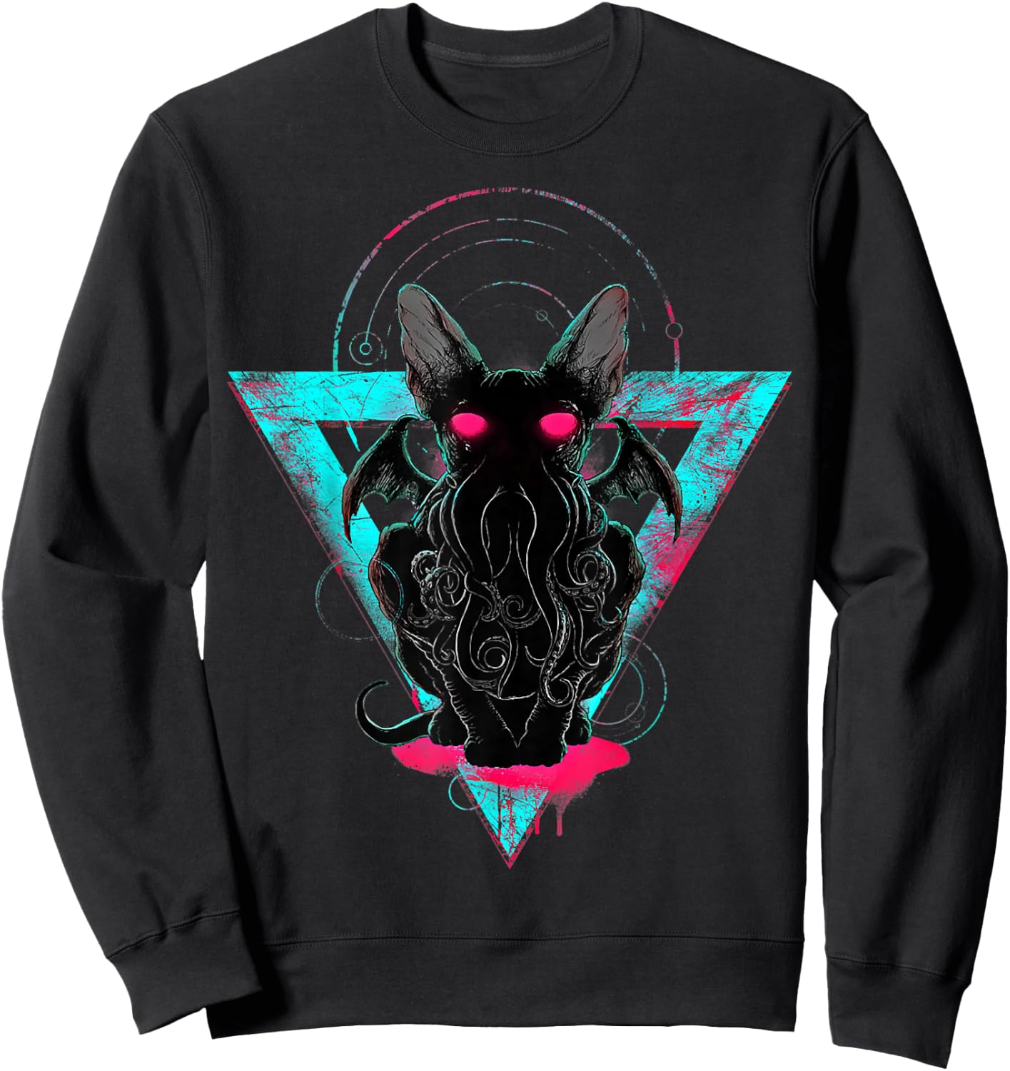 Cathulhu Funny Demon Cat Sweatshirt - Sweatshirt | Black