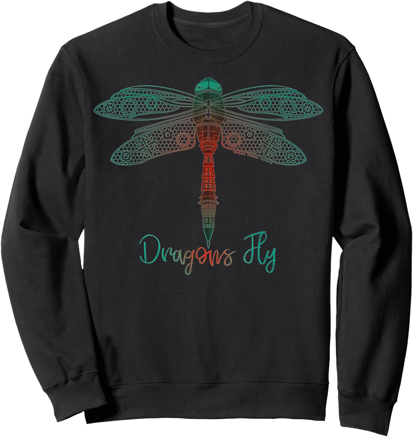 Cool Machined Steampunk Dragonfly - Dragons Fly - Steampunk Sweatshirt - Sweatshirt | Black