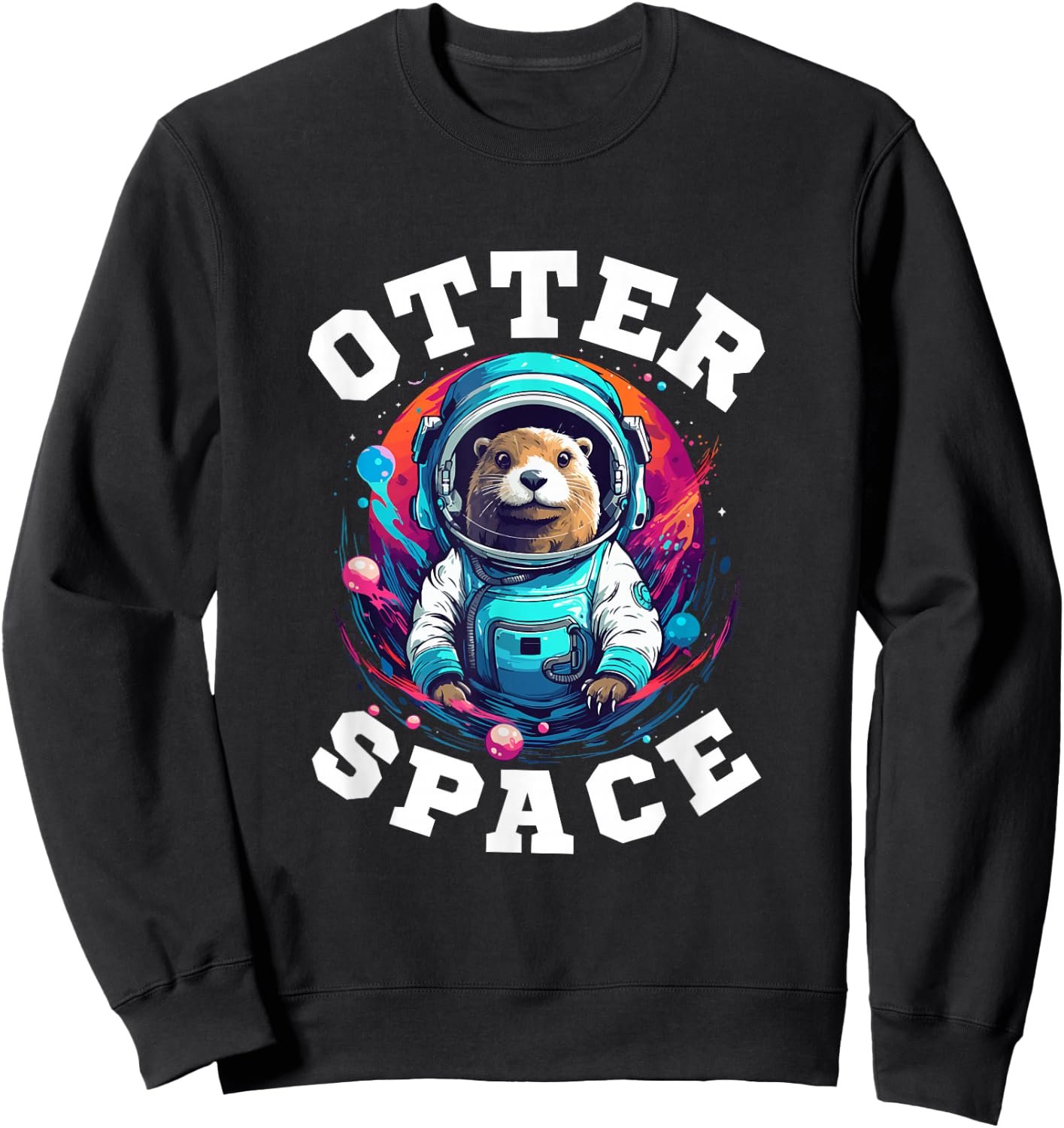 Otter Animal Kids & Adult - Otter Space Sweatshirt - Sweatshirt | Black