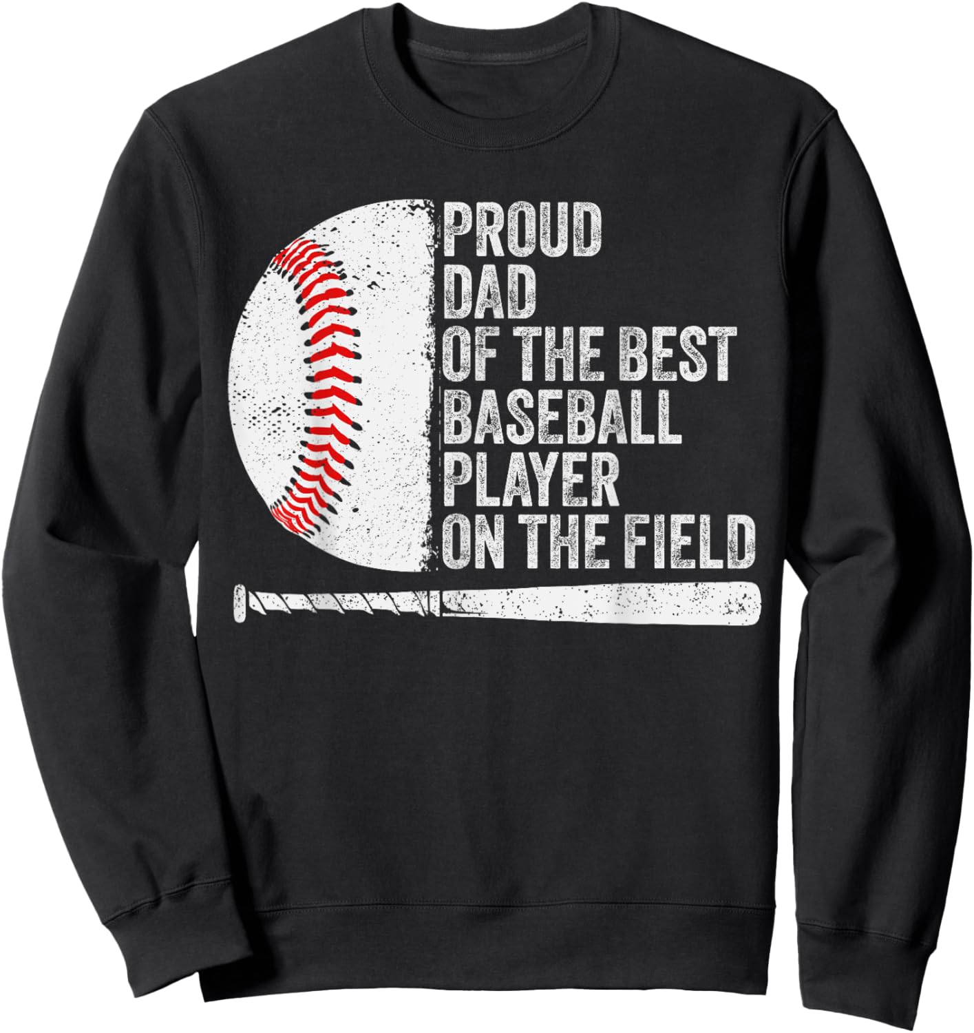 Dads Baseball Proud Baseball Dad Of Baseball Player Sweatshirt - Sweatshirt | Black