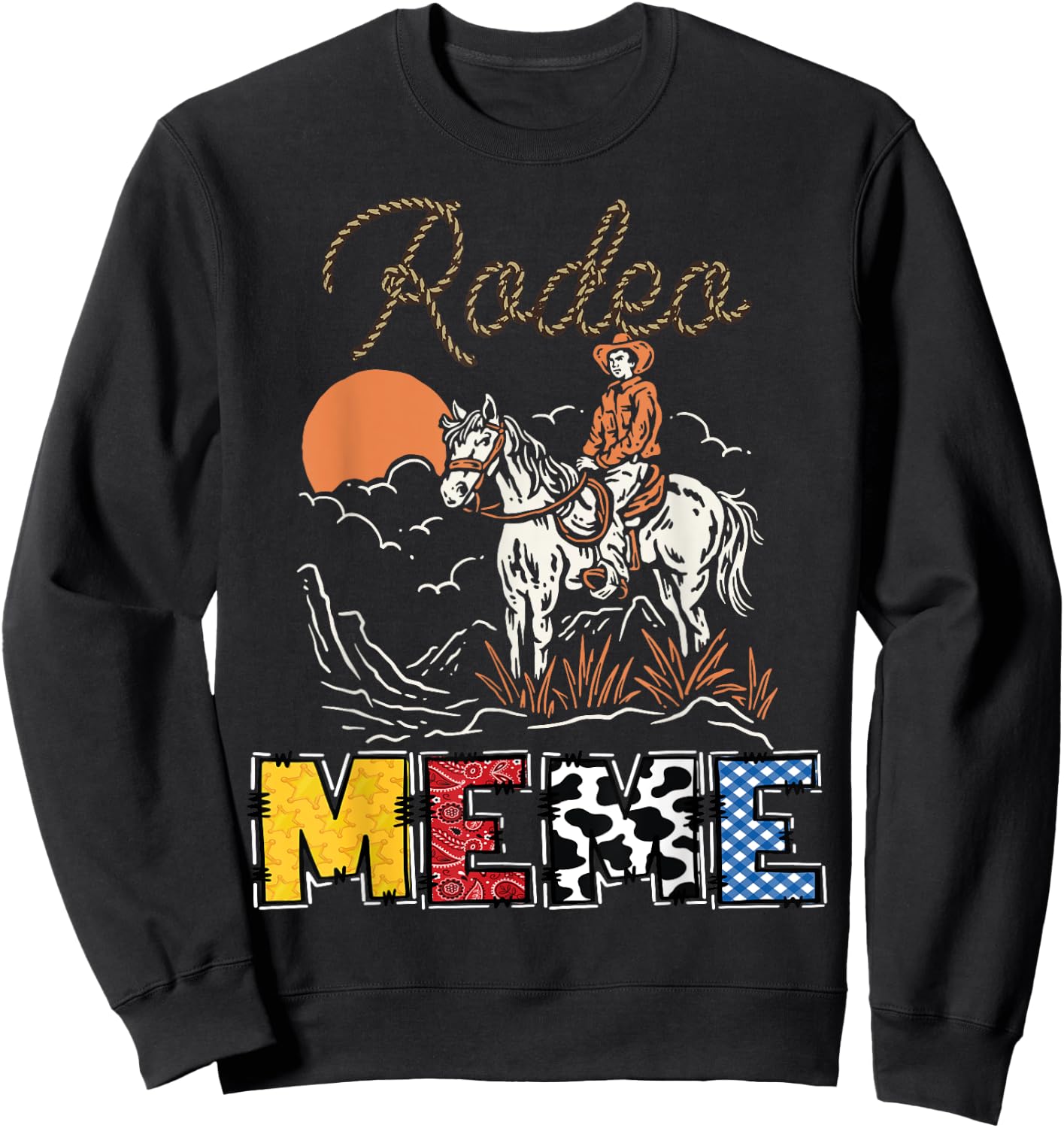 Rodeo Meme Cowboy 1St Birthday Family Matching Sweatshirt - Sweatshirt | Black