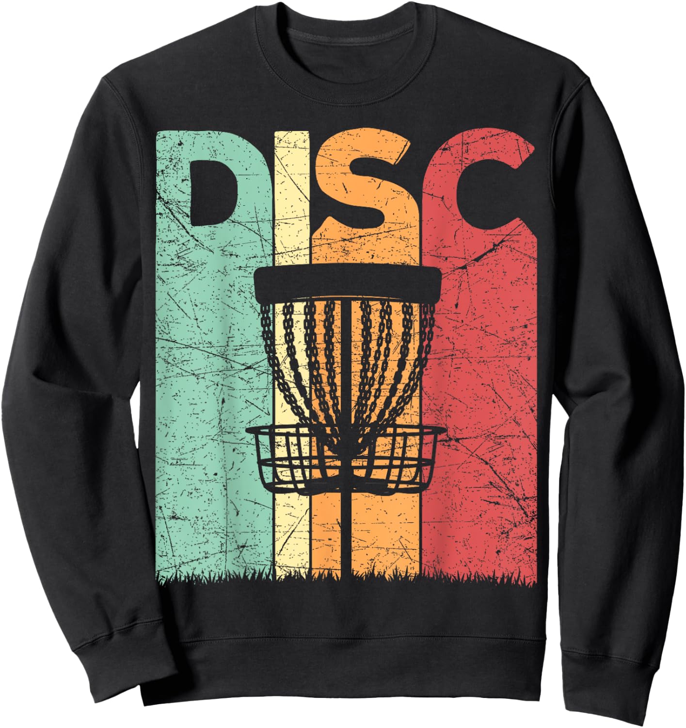 Disc Golf Vintage Frolf Retro Disc Golf Player Sweatshirt - Sweatshirt | Black