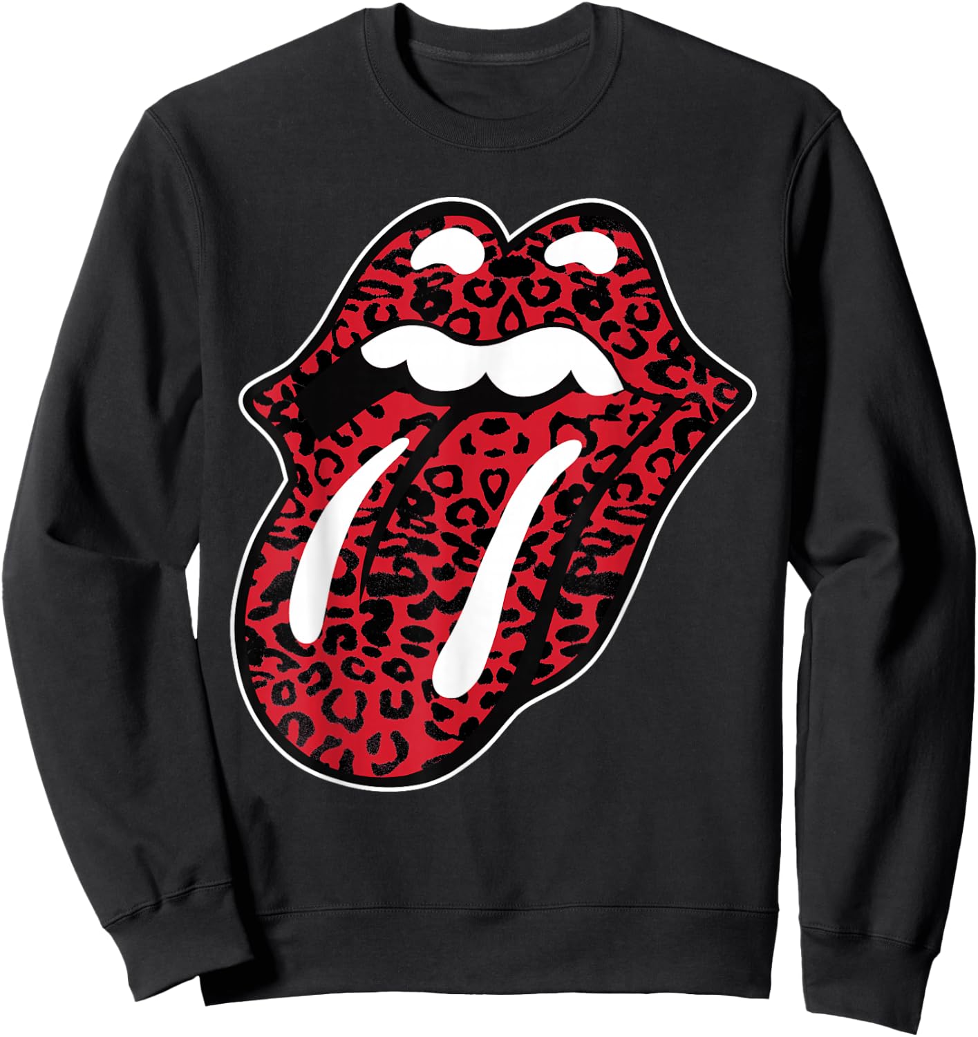 Offizielle The Rolling Stones Leopardenzunge , Schwarz, Erwachsene, -Kinder, Kurzarm, , S, EU 38/40 Sweatshirt - Sweatshirt | Black