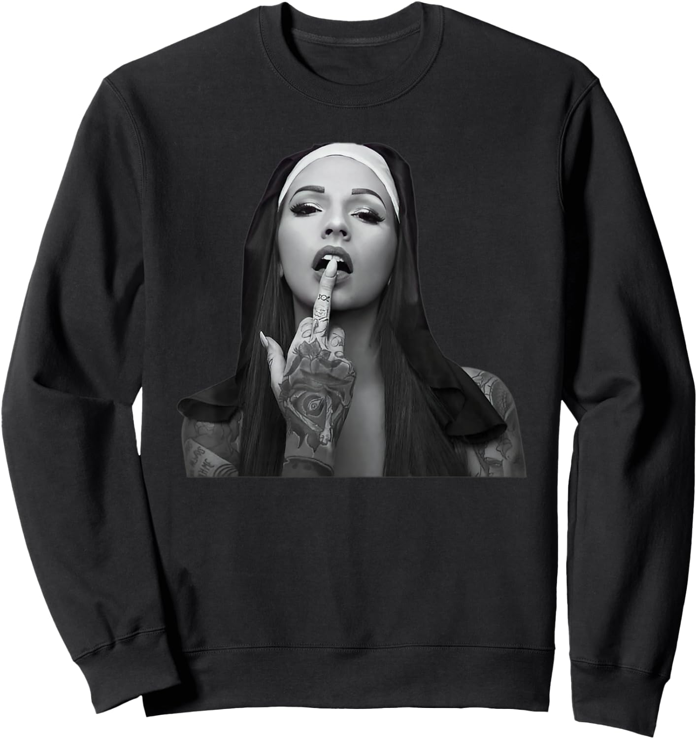 Satanic Nun Tattoos Unheilig Sweatshirt - Sweatshirt | Black