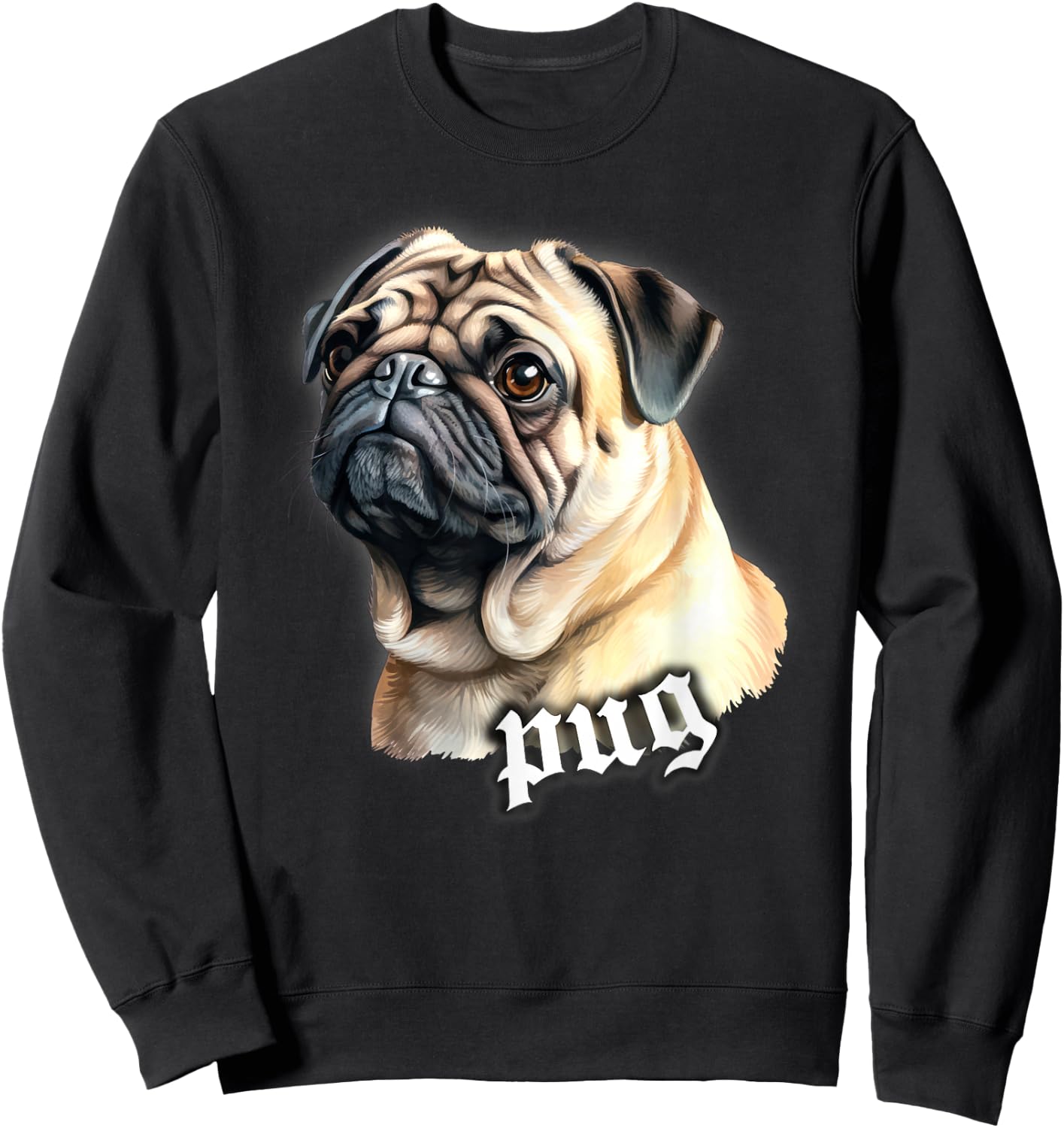 Pug Dog Sweatshirt - Sweatshirt | Black