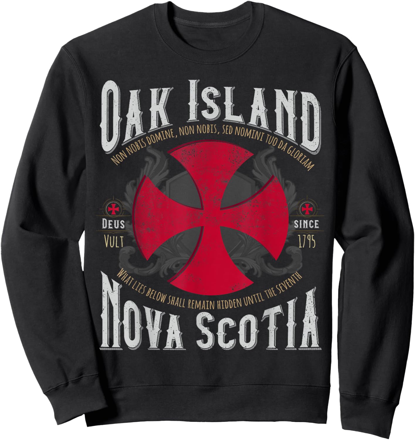 Templar Cross Oak Island Nova Scotia Sweatshirt - Sweatshirt | Black