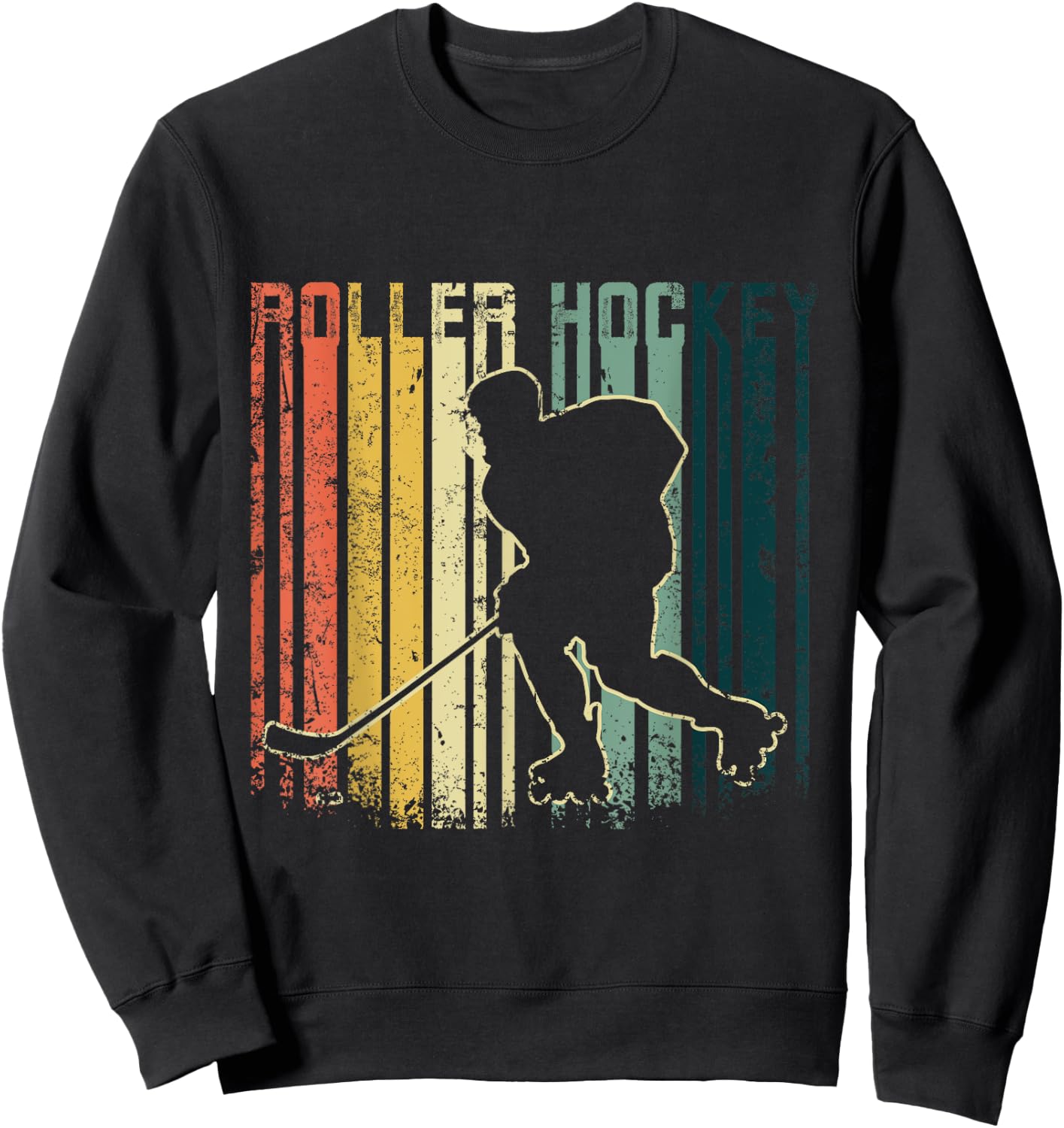 Roller Hockey Retro Vintage , Black, S Sweatshirt - Sweatshirt | Black