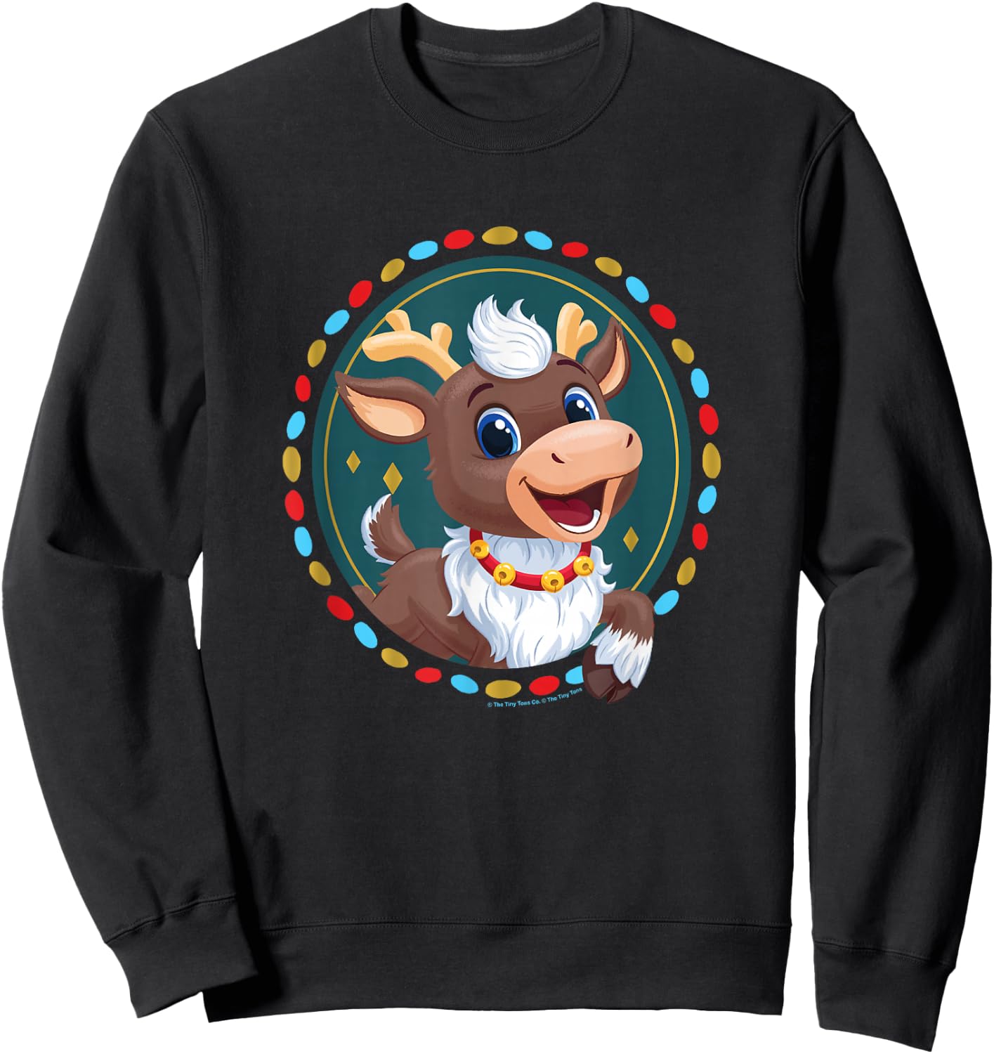 Reindeer in Here Christmas Blizzard Holiday Framed Portrait Sweatshirt - Sweatshirt | Black