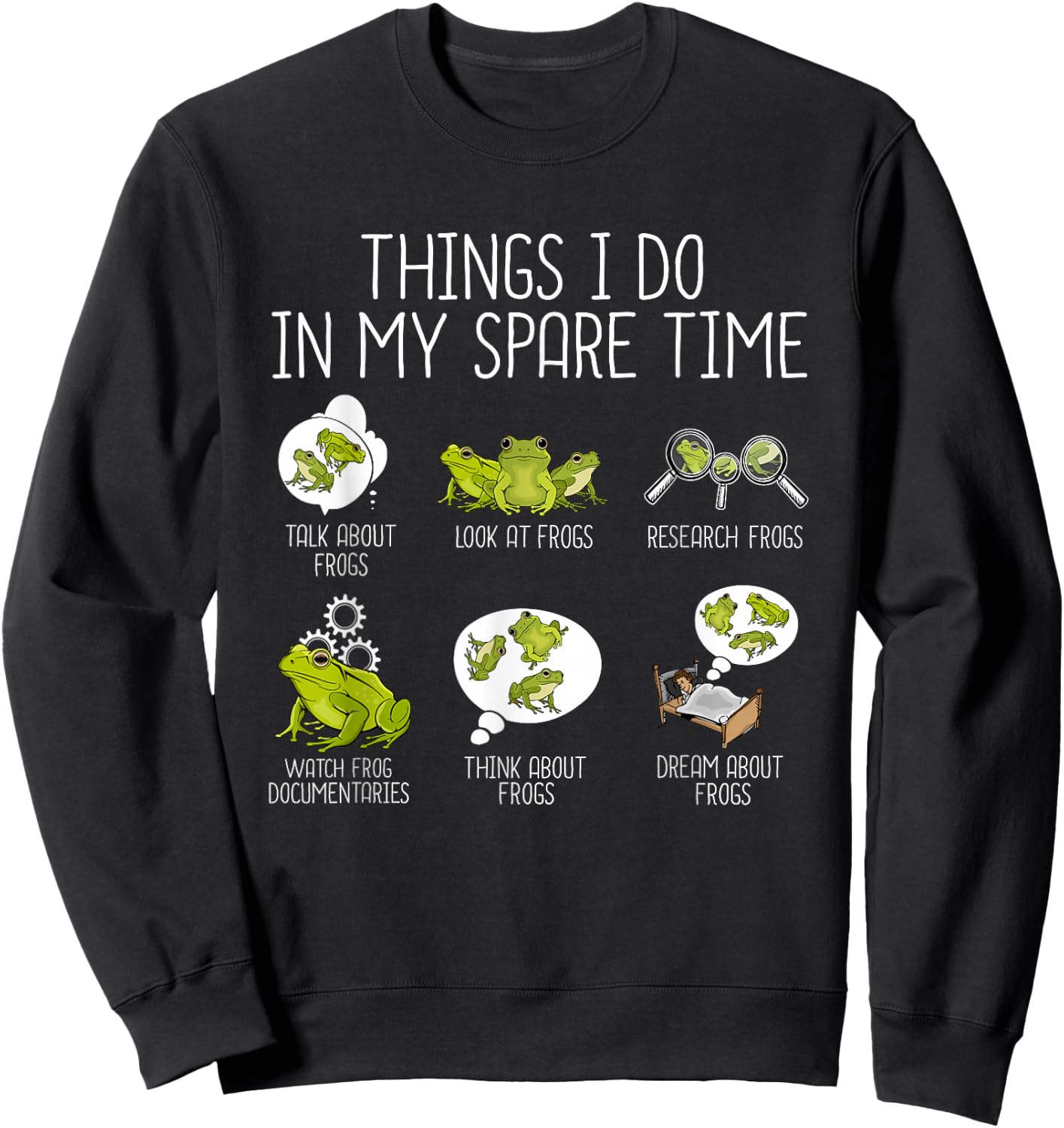Frog Lover Kids Funny Frogs Idea Boys Frog Sweatshirt - Sweatshirt | Black