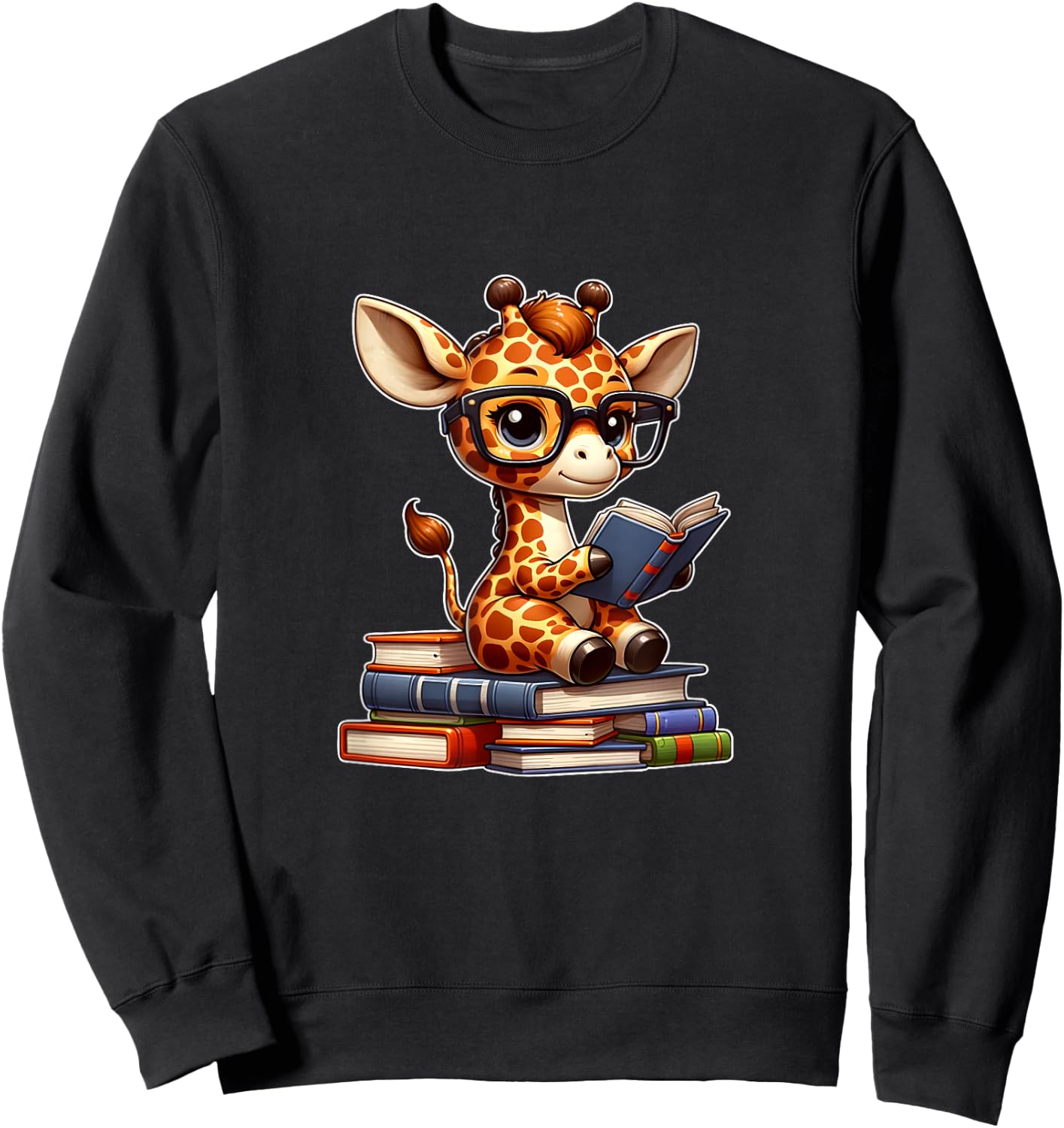 Funny giraffe reading Bookworm Book Lovers Sweatshirt - Sweatshirt | Black