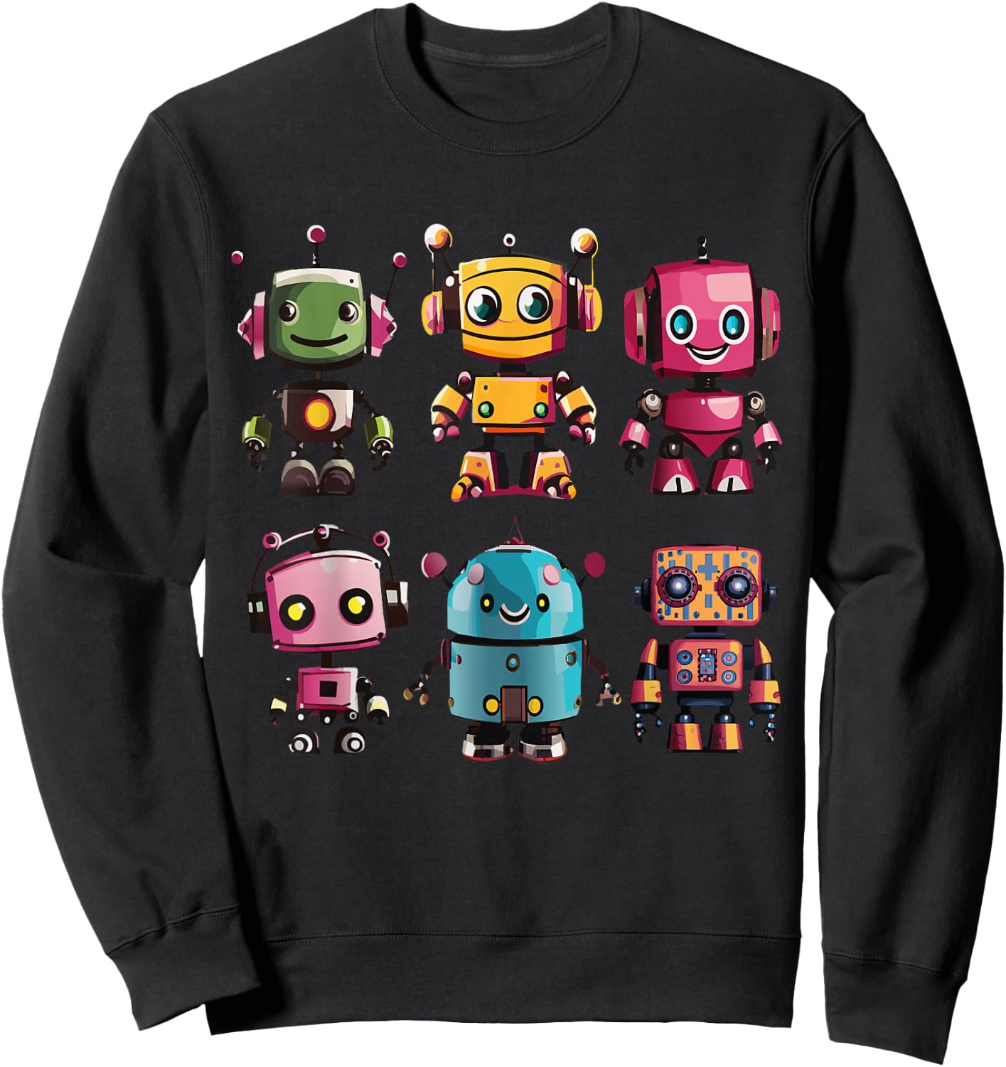 Robots, Space Tech and Robotics - Kinder - - Kurzarm - - Robotik für Kinder - Schwarz - S Sweatshirt - Sweatshirt | Black
