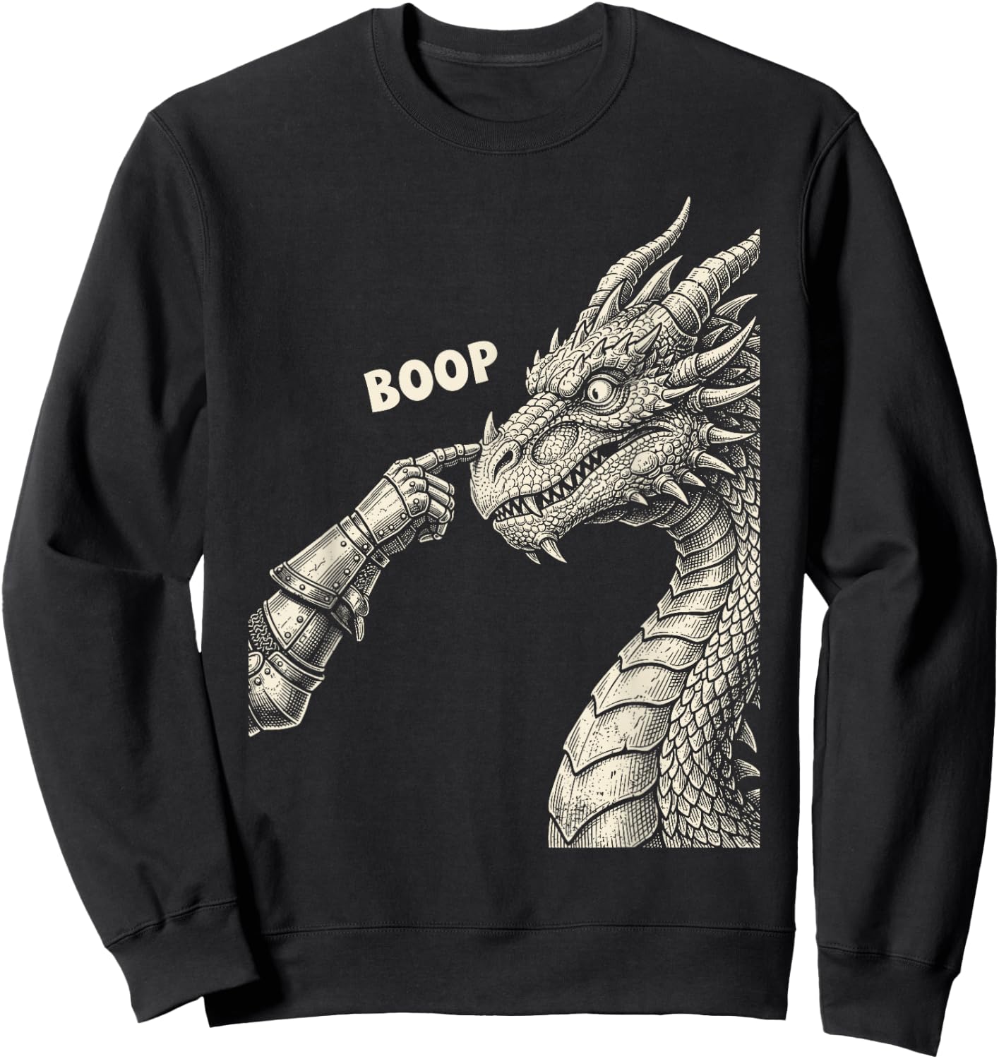 Funny Dragon Boop Sweatshirt - Sweatshirt | Black