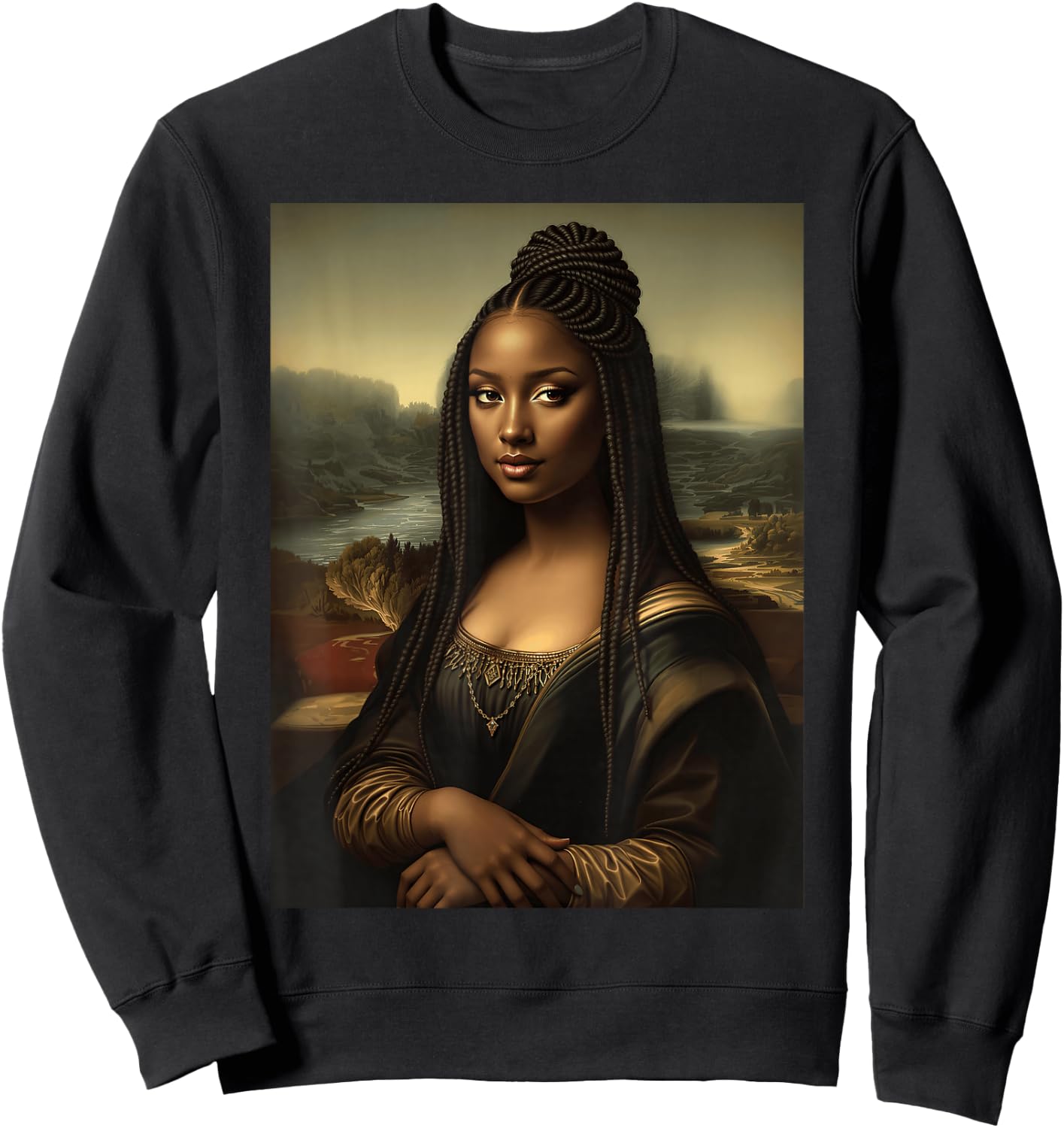 Black Mona Lisa African American Black History Month Funny Sweatshirt - Sweatshirt | Black