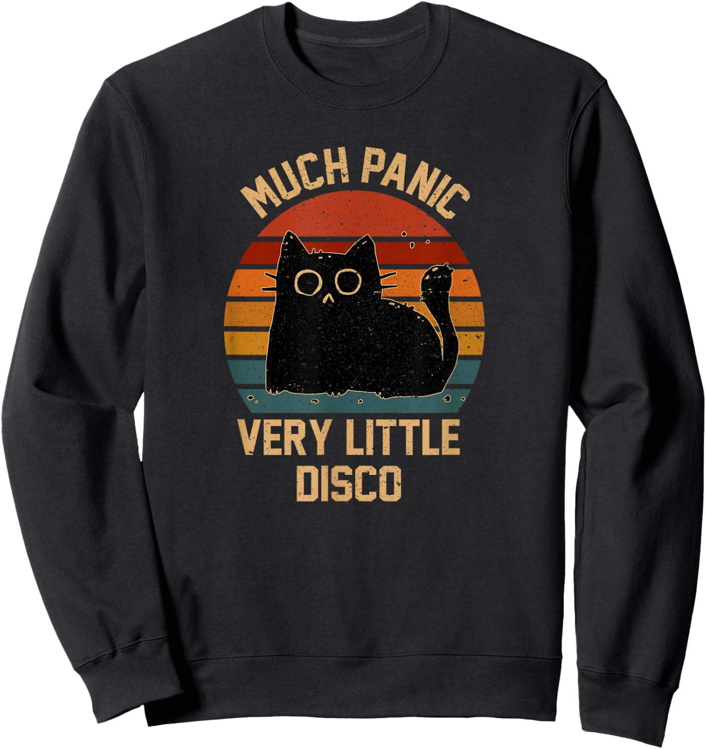 Much Panic Very Little Disco Funny Cat Japanese Sweatshirt - Sweatshirt | Black