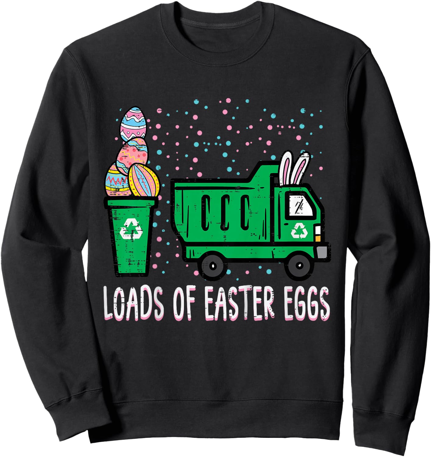 Kids Loads Of Easter Eggs Garbage Truck Toddler Boys Kids Youth Sweatshirt - Sweatshirt | Black