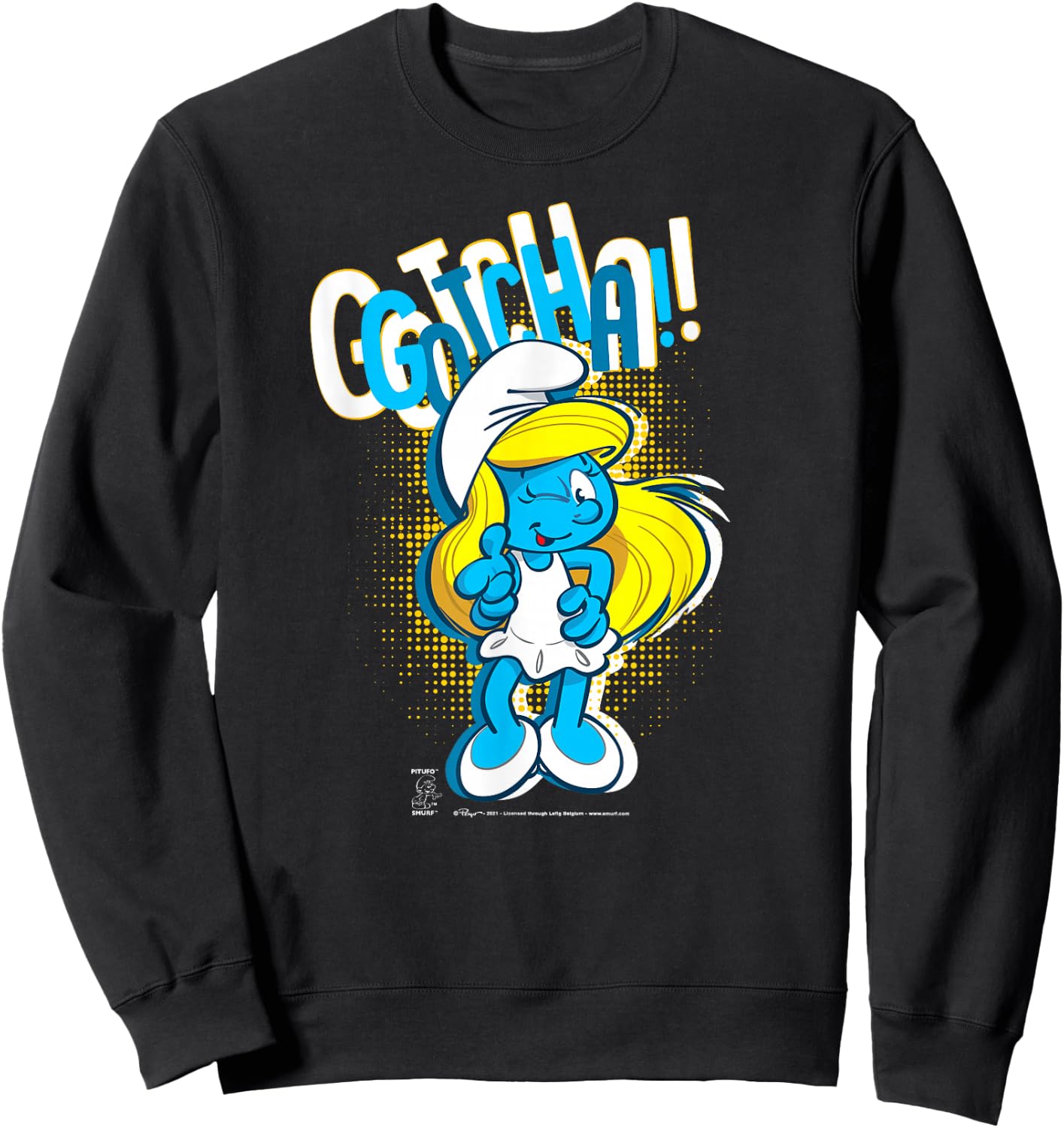 The Smurfs Smurfette Gotcha! Winky face Sweatshirt - Sweatshirt | Black