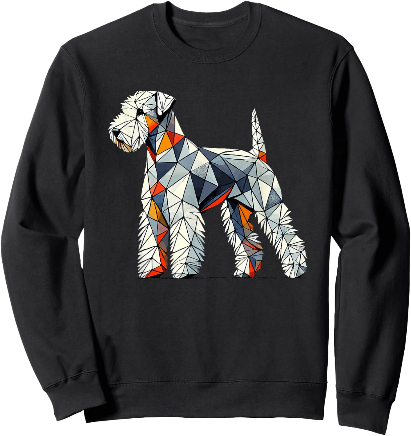 Geometric Art Bedlington Terrier Rothbury Terrier Sweatshirt - Sweatshirt | Black