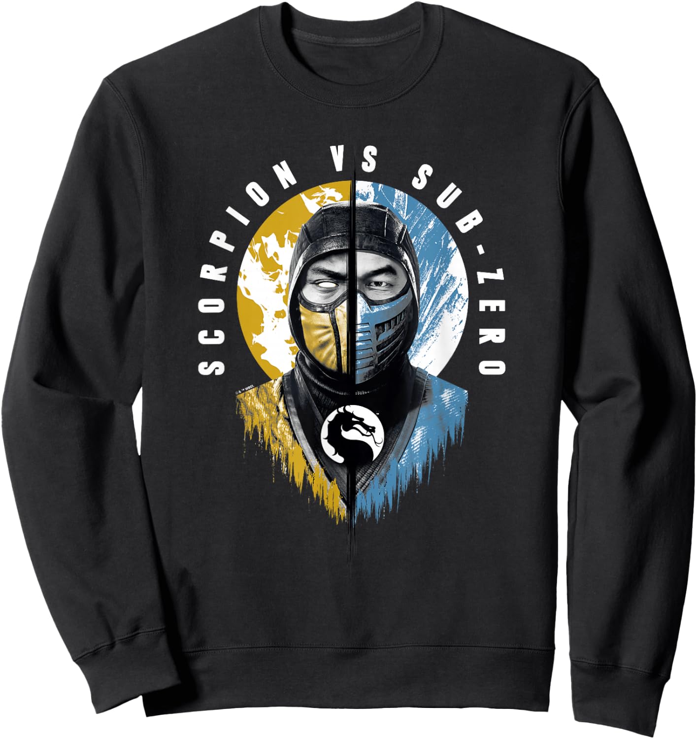 Mortal Kombat Klassic Scorpion vs Sub-Zero Split Portrait Sweatshirt - Sweatshirt | Black