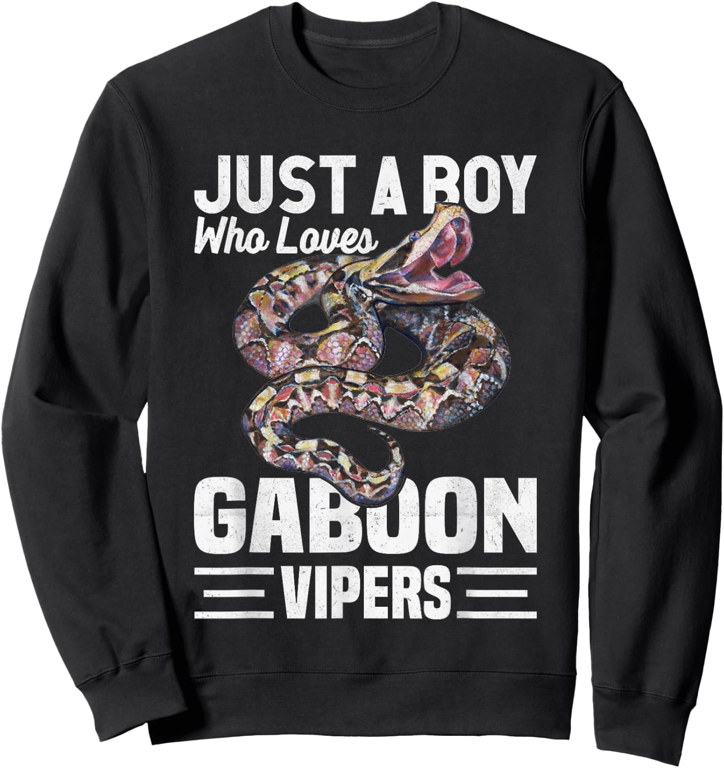 Just A Boy Who Loves Gaboon Vipers Snake Owner Sweatshirt - Sweatshirt | Black