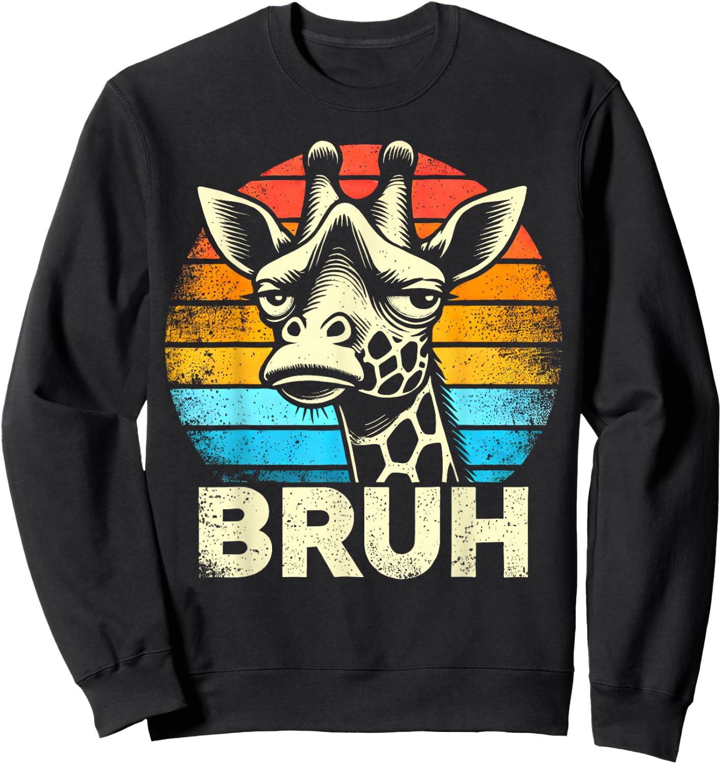 Funny Graphic Meme Giraffe Bruh for Boys Girls Men Women Sweatshirt - Sweatshirt | Black
