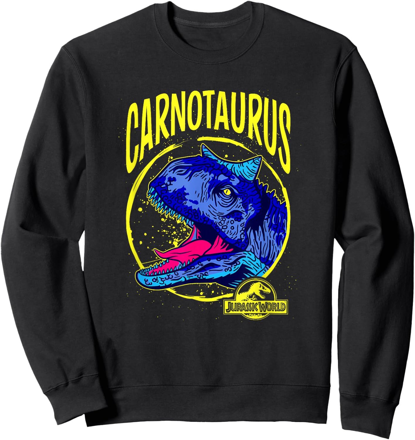 Jurassic World: Fallen Kingdom Carnotaurus Colour Retro Logo Sweatshirt - Sweatshirt | Black
