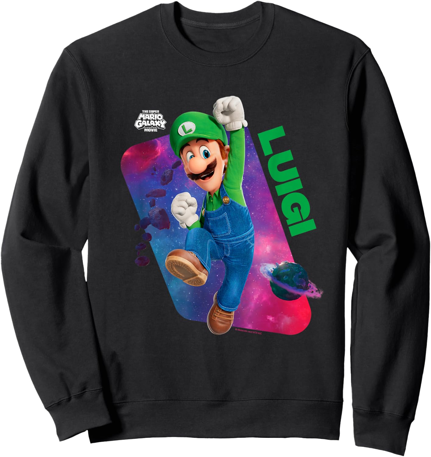 The Super Mario Galaxy Movie Luigi Steps Up Sweatshirt - Sweatshirt | Black