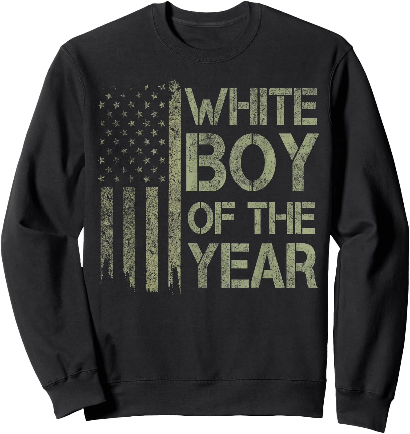 White Boy of The Year USA American Flag 4th July 1776 250yr Sweatshirt - Sweatshirt | Black