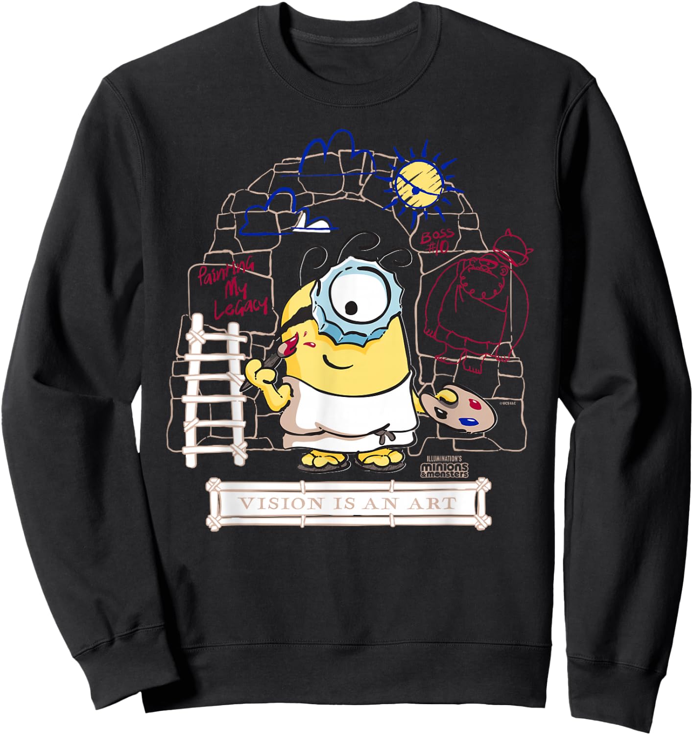 Minions & Monsters Vision is an Art Sweatshirt - Sweatshirt | Black