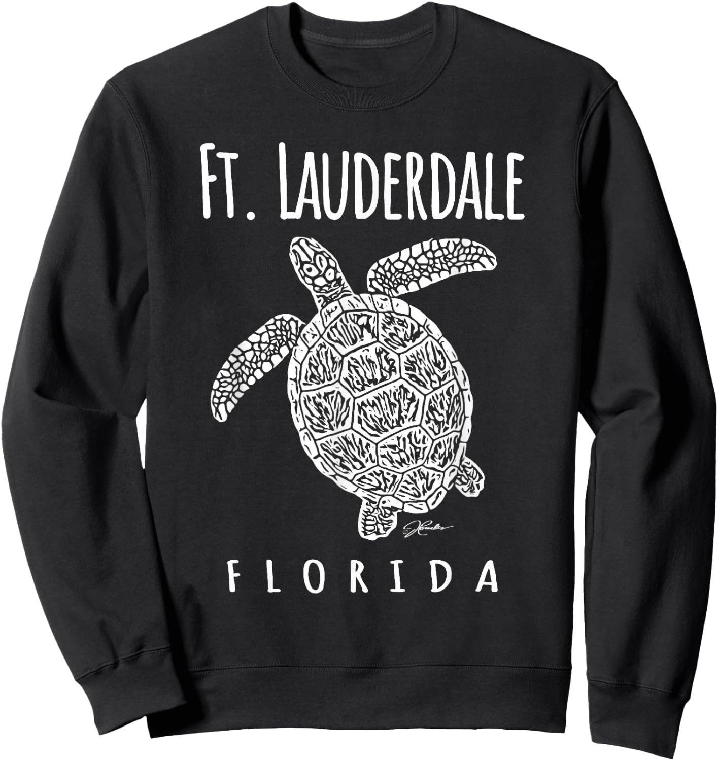JCombs: Ft. Lauderdale, FL, Sea Turtle, Beach Sweatshirt - Sweatshirt | Black