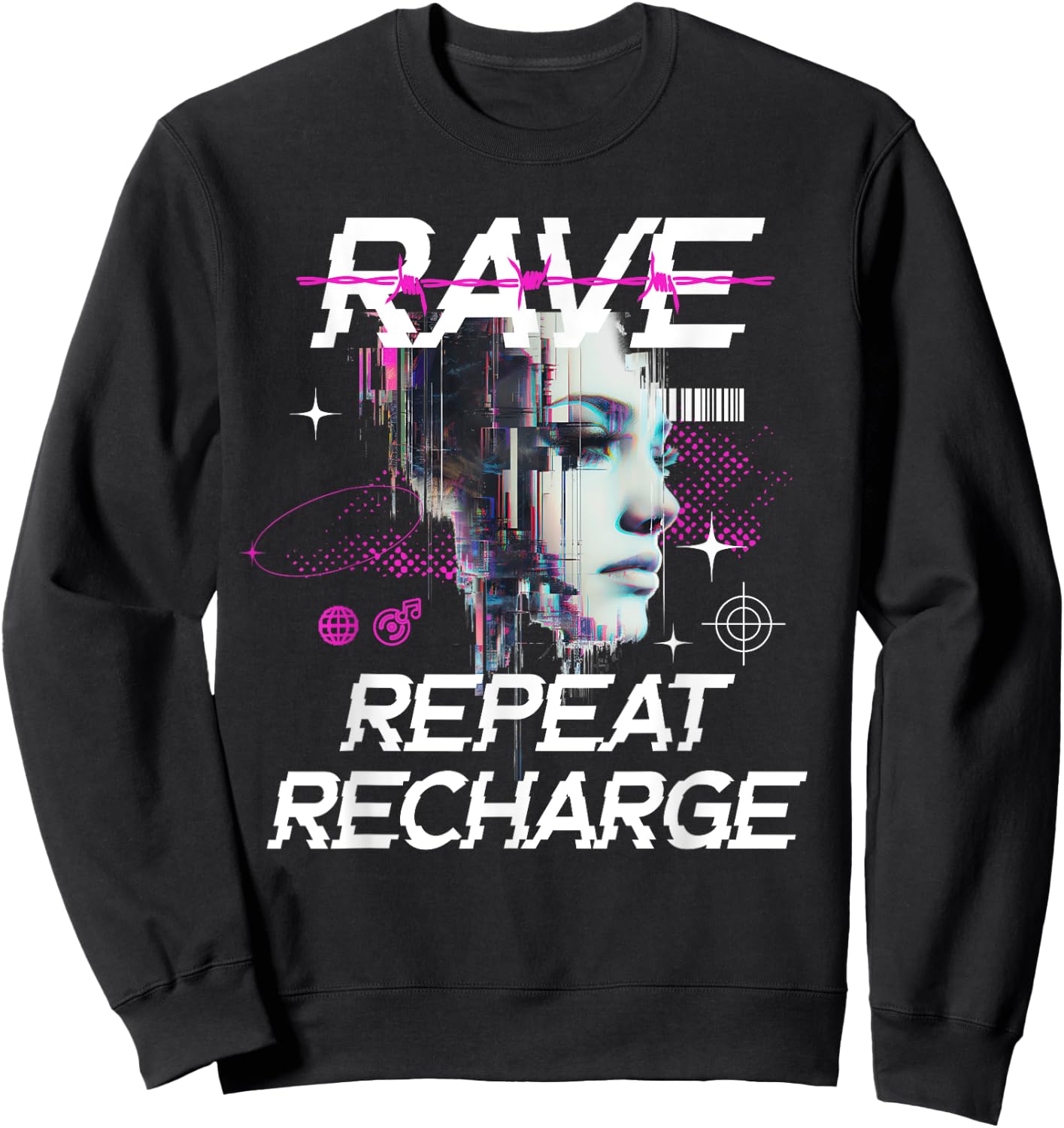 Futuristic Rave Sweatshirt - Sweatshirt | Black