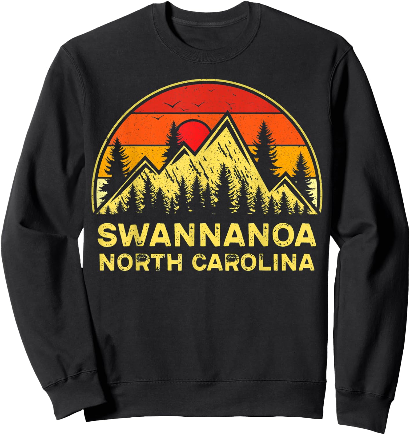 Retro Swannanoa North Carolina Souvenir NC Mountains Hiking Sweatshirt - Sweatshirt | Black