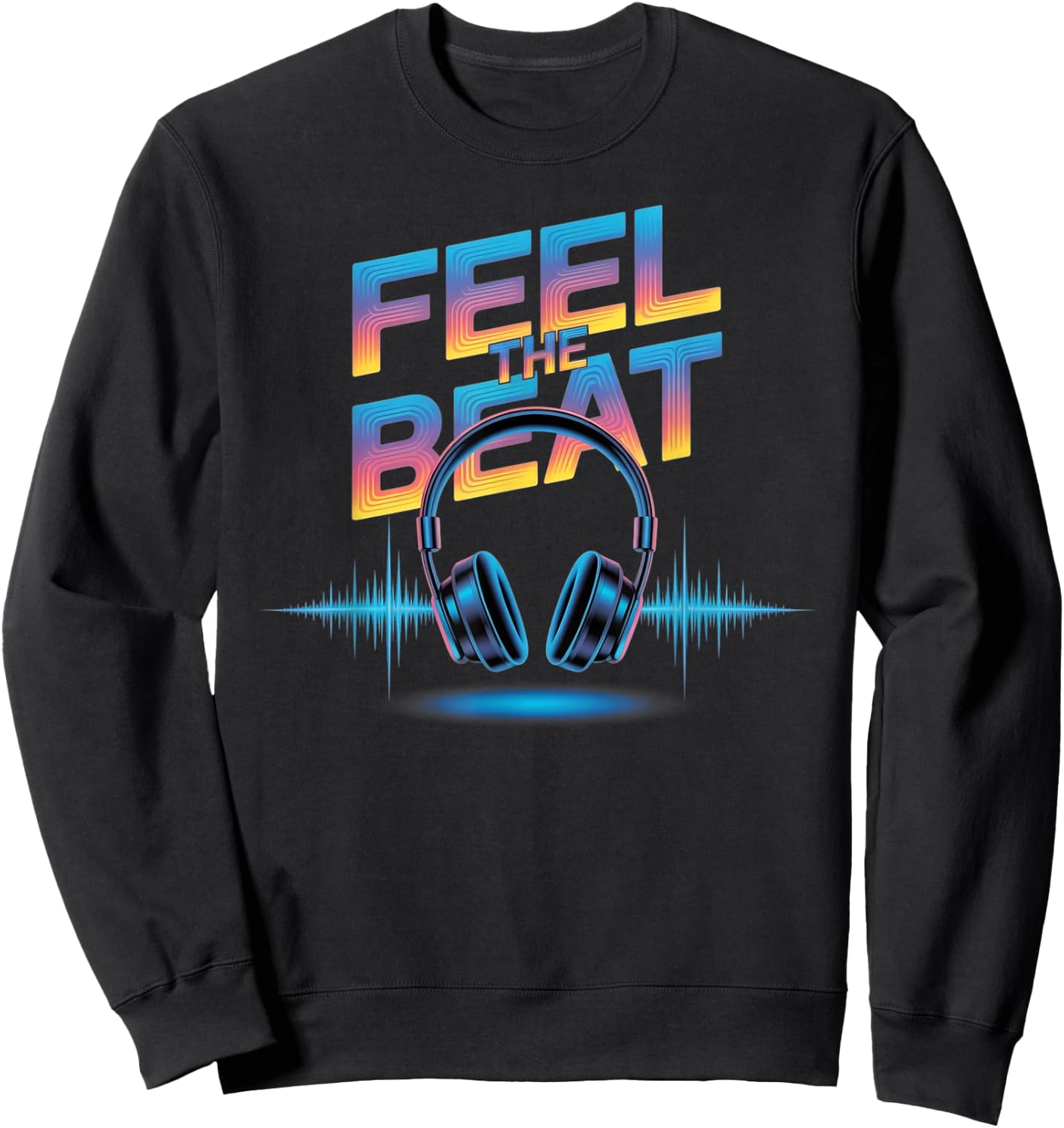Men's DJ Shirts Music Headphone Sweatshirt - Sweatshirt | Black