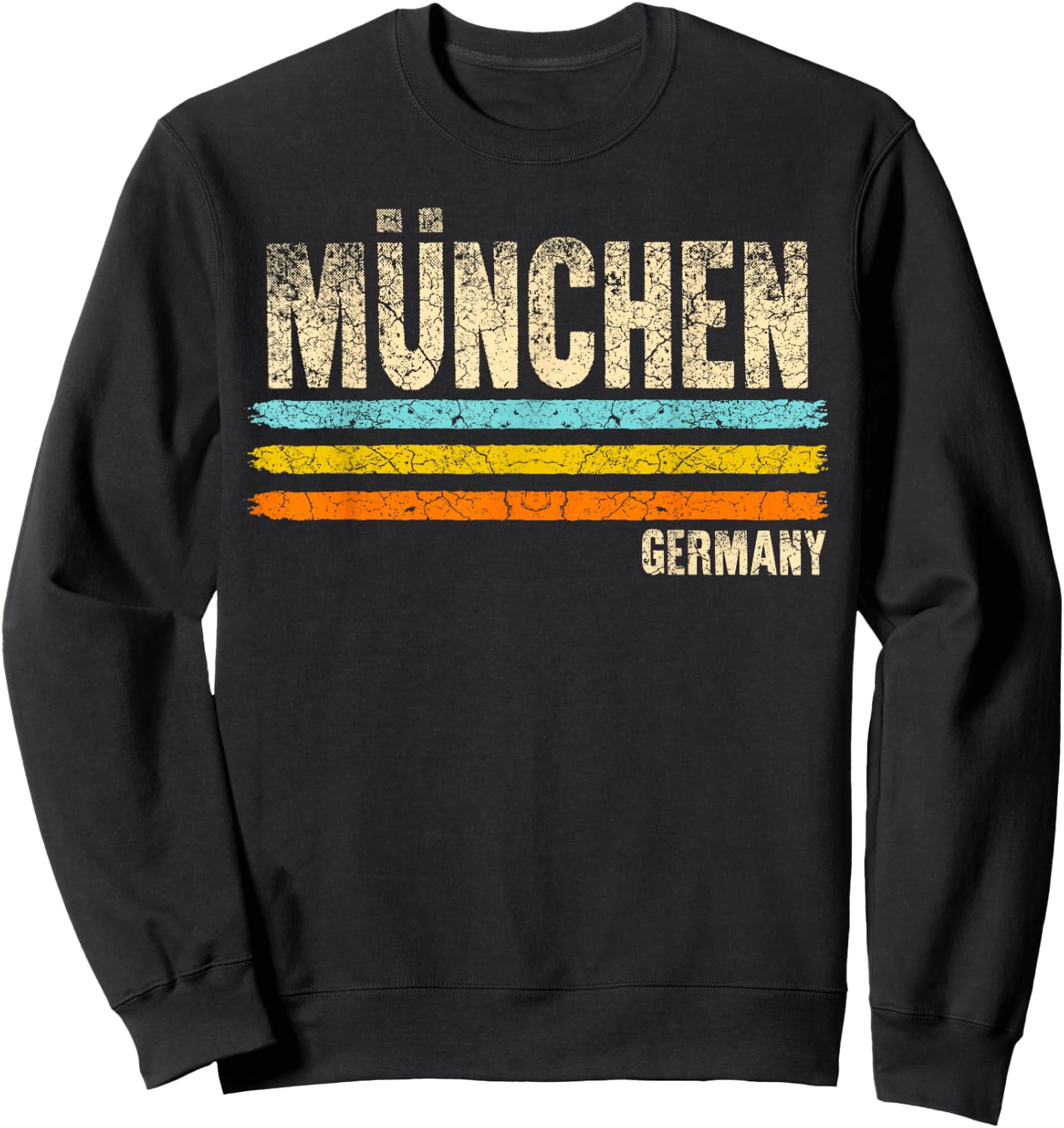 Munich München Bavaria Germany German Retro City Sweatshirt - Sweatshirt | Black
