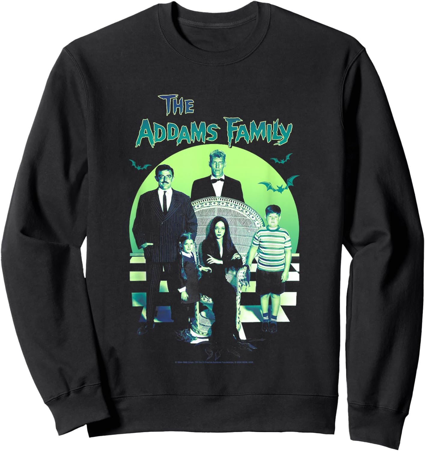 The Addams Family Spooky Gothic Vintage Family Portrait Sweatshirt - Sweatshirt | Black