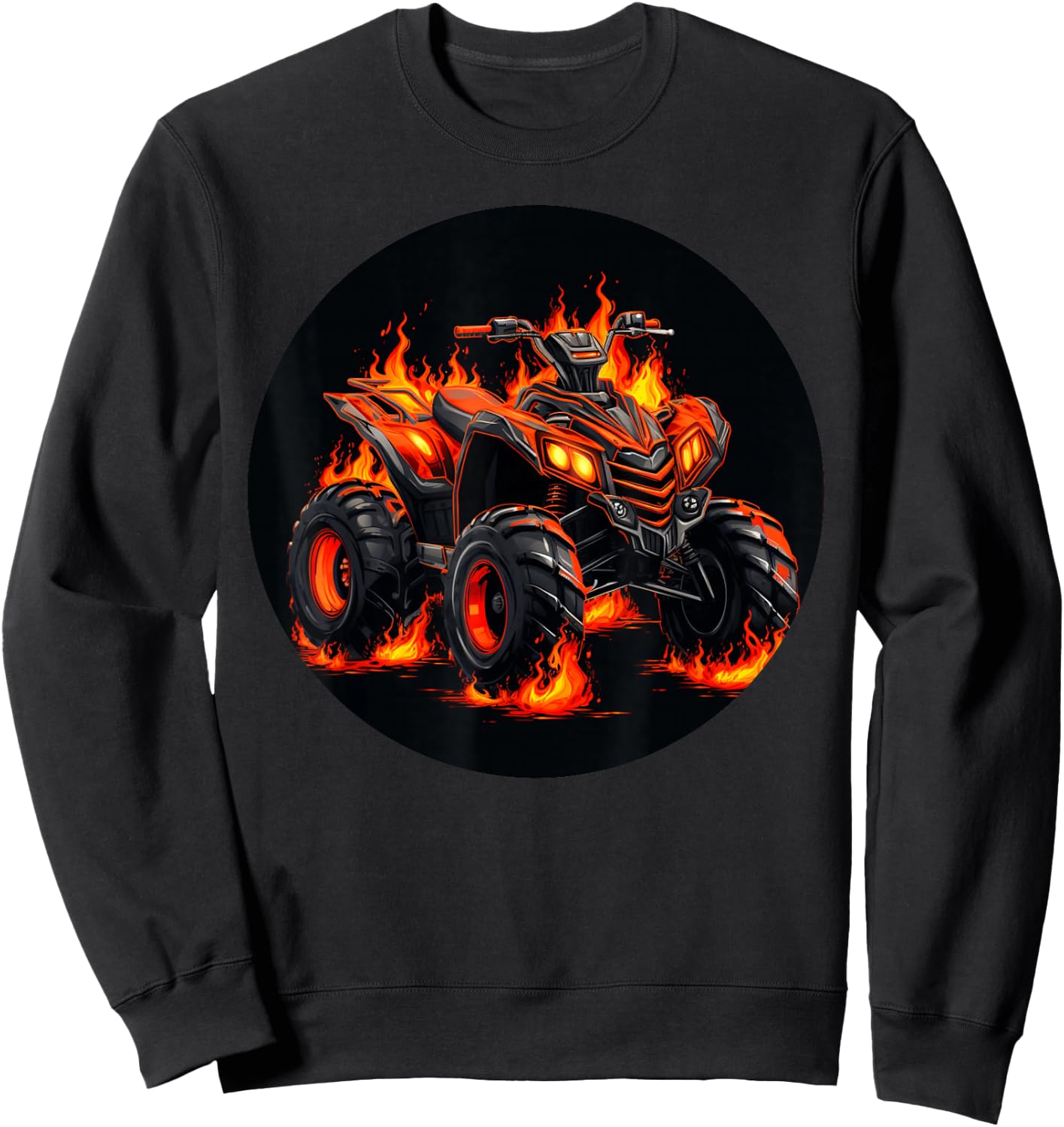 Cool brennendes Quad mit Flammen für Jungen und Mädchen Sweatshirt - Sweatshirt | Black