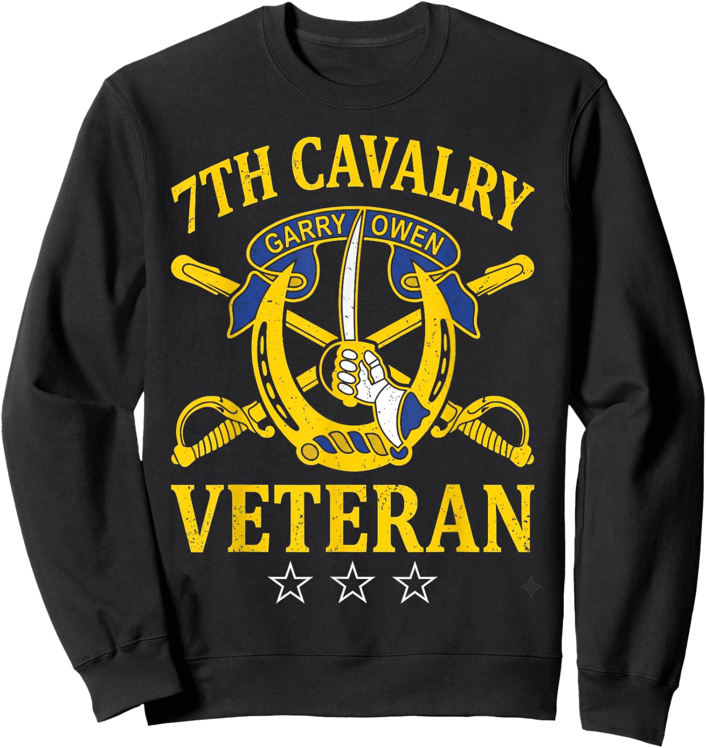 7th Cavalry Regiment Veteran Patriotic Flag Veterans Day Sweatshirt - Sweatshirt | Black