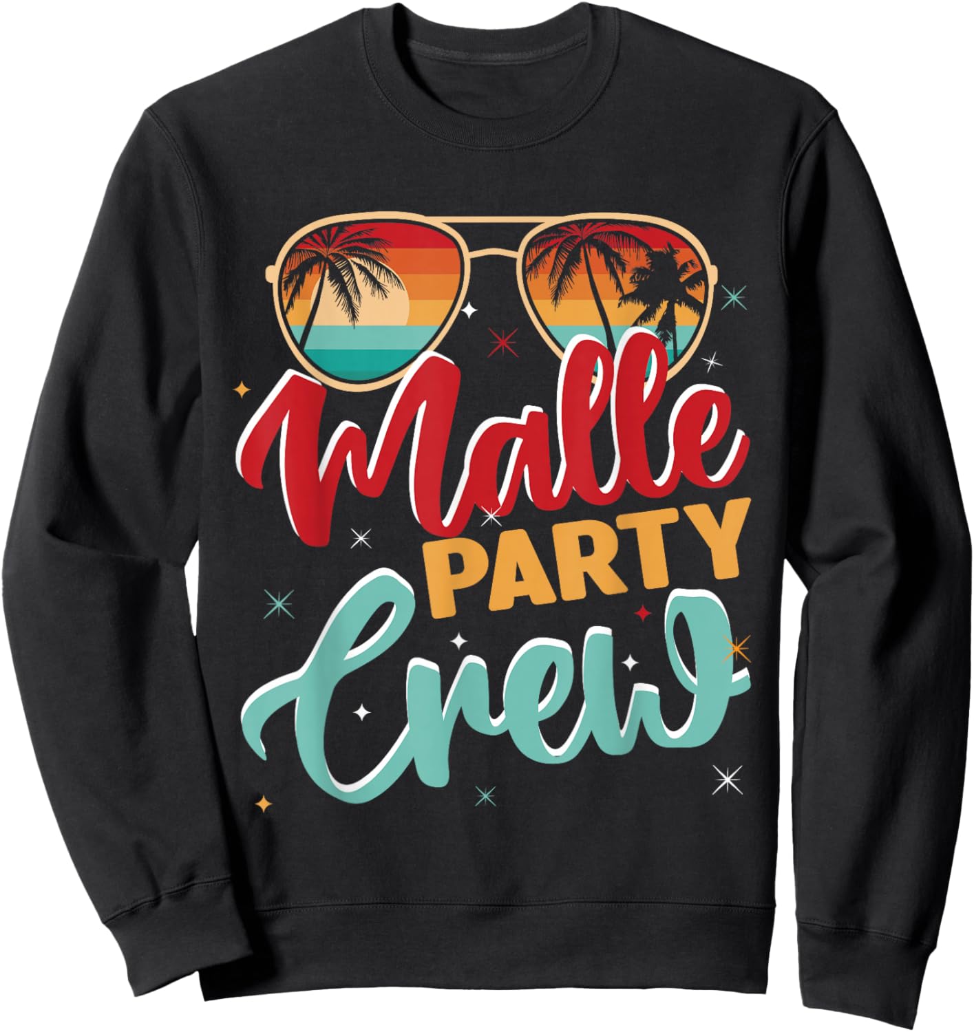 Malle Party Crew Party Holiday Mallorca , black Sweatshirt - Sweatshirt | Black