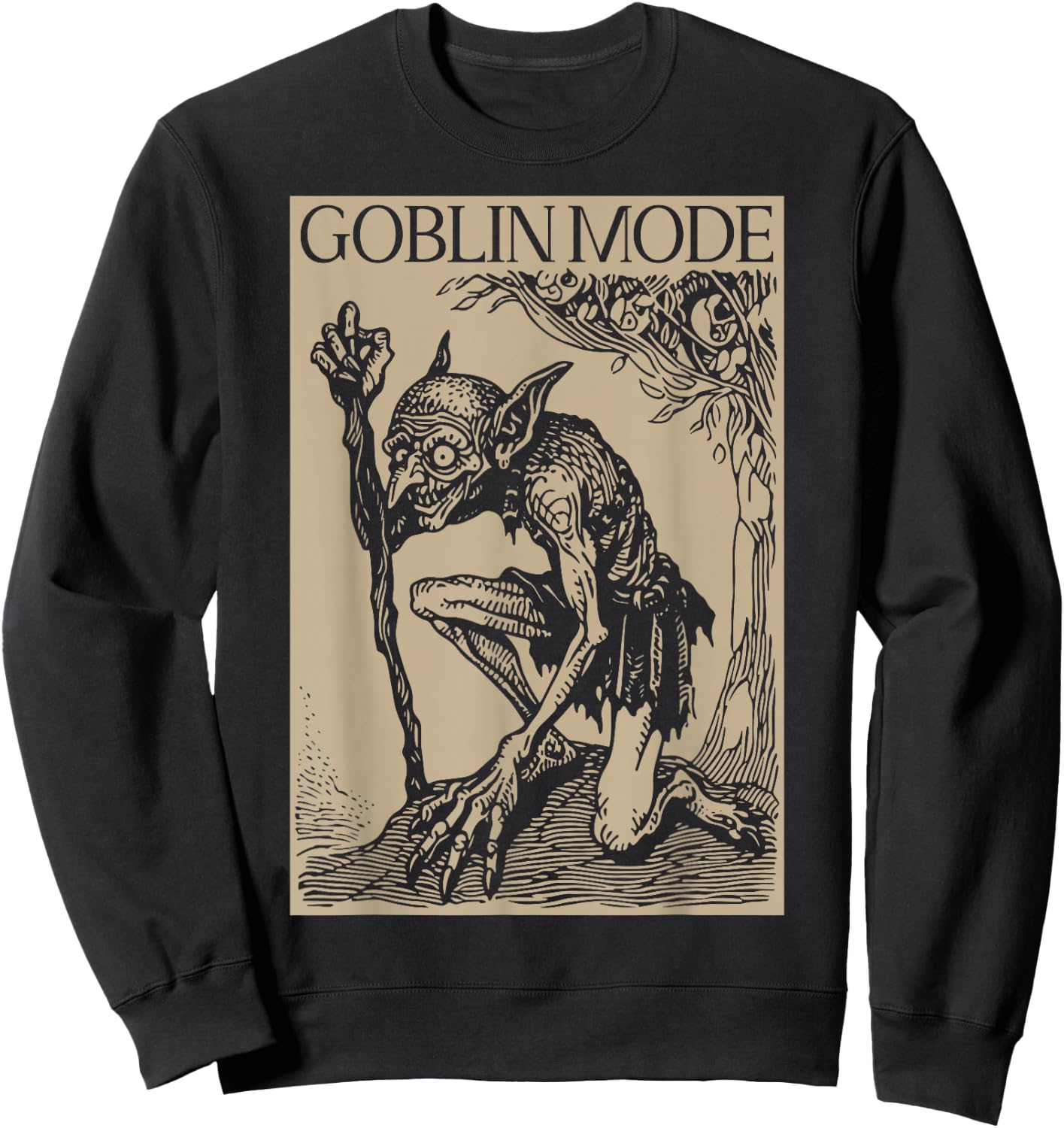 Goblin Mode | Goblincore Fairycore Medieval Grunge Aesthetic Sweatshirt - Sweatshirt | Black