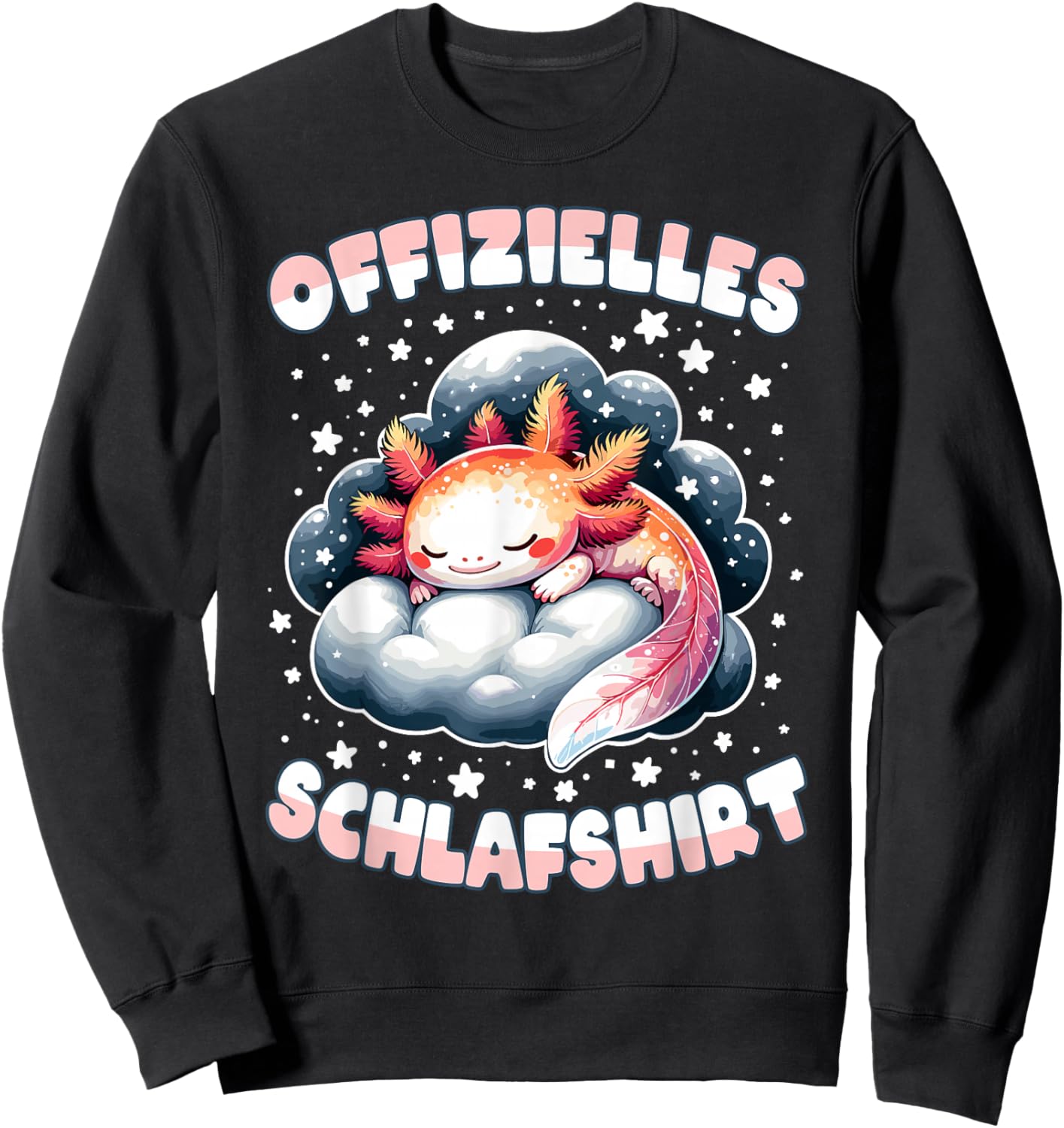 Official Axolotl Sleep Shirt Pyjamas Sleep , black Sweatshirt - Sweatshirt | Black
