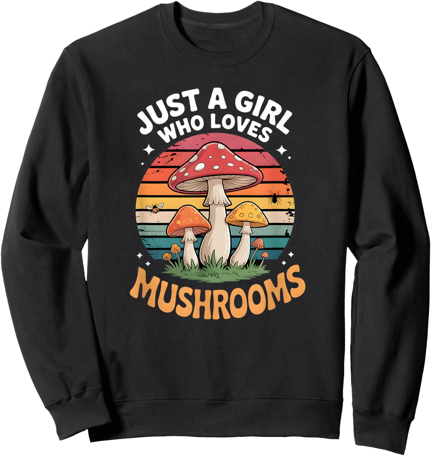 Girls Mushroom Sweatshirt - Sweatshirt | Black