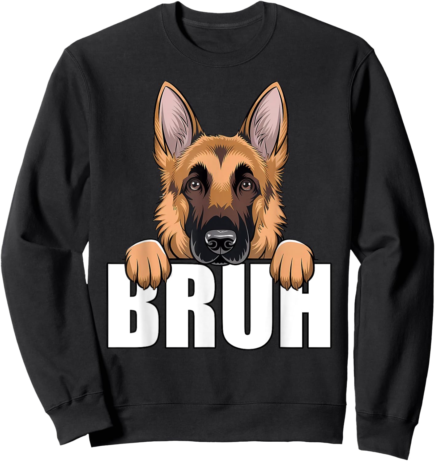 Funny German Shepherd Bruh Cute GSD Dog Lover Men Boys Kids Sweatshirt - Sweatshirt | Black