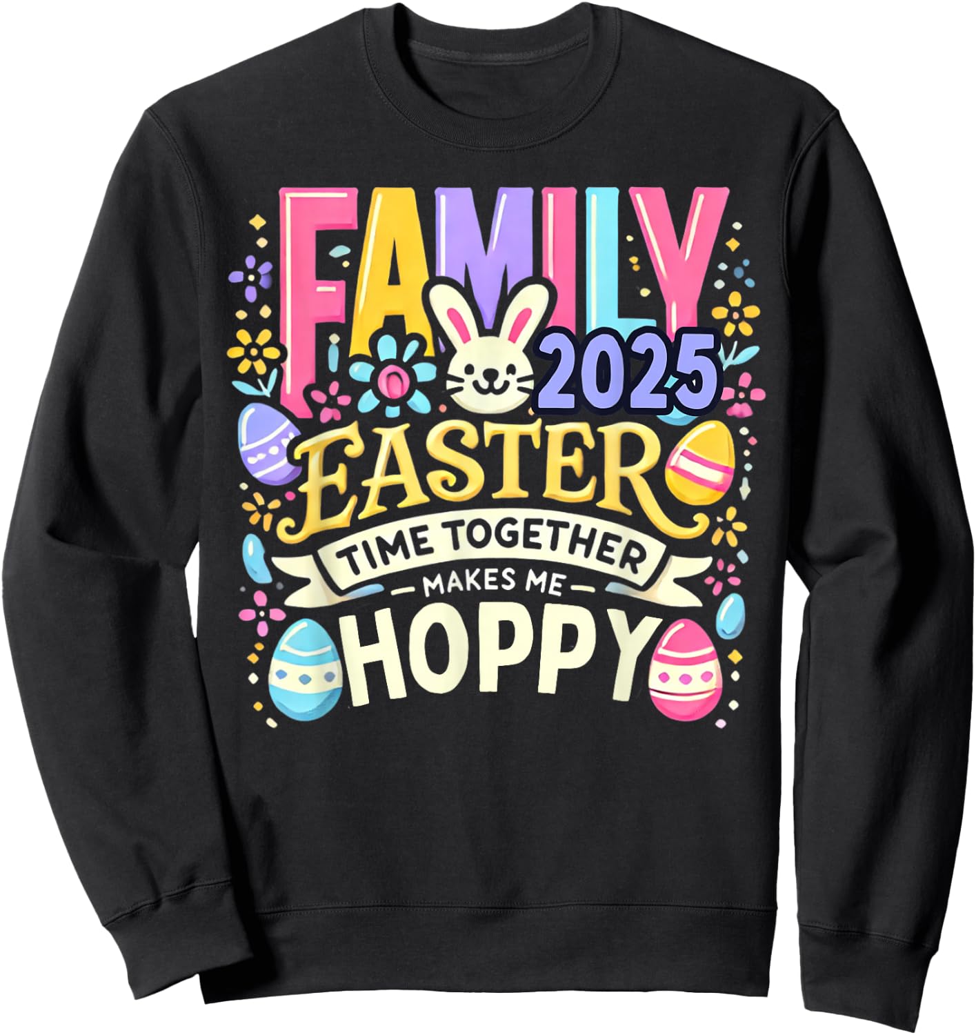 Family Easter 2025 Easter Crew Matching Group Sweatshirt - Sweatshirt | Black