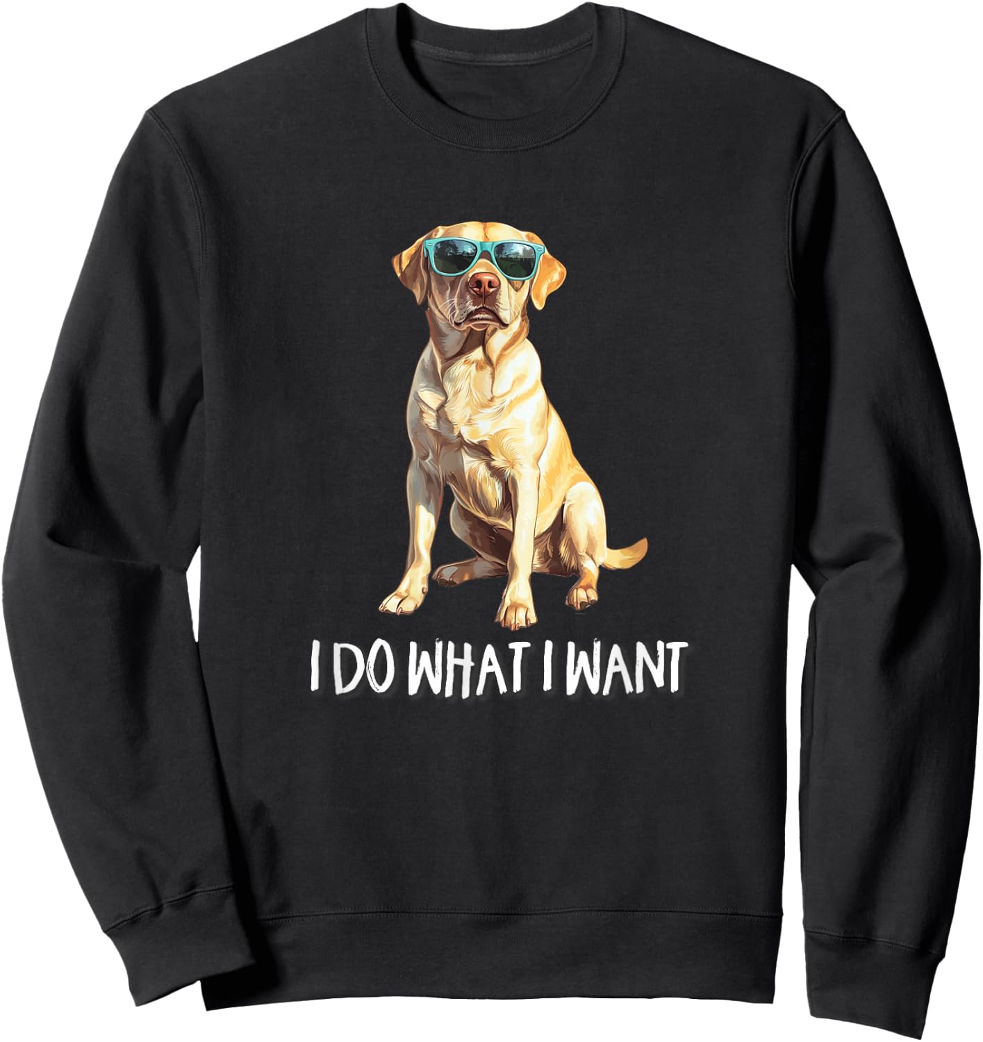 Funny Do What I Want Yellow Lab Dog Lover Sweatshirt - Sweatshirt | Black
