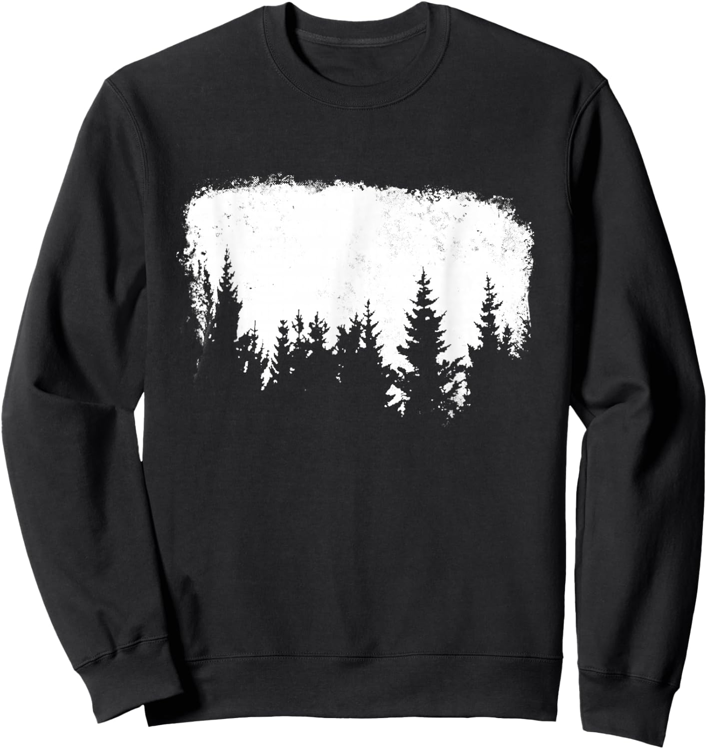 Minimalist Pine Tree Design World Traveler Graphic Clothing Sweatshirt - Sweatshirt | Black