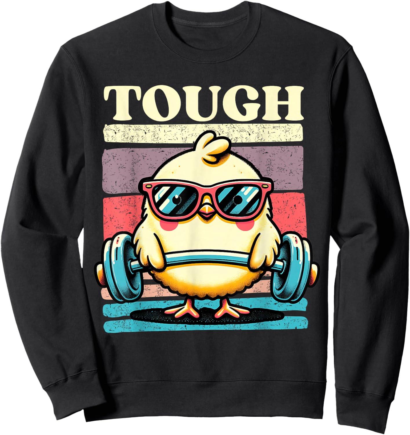 Funny Baby Chick Gym Teen Girls Women One Tough Chick Sweatshirt - Sweatshirt | Black