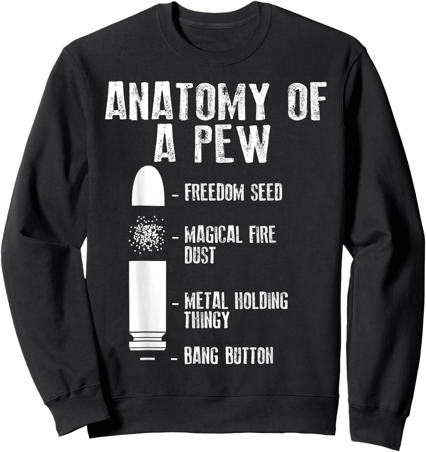 Anatomy Of A Pew | Funny Weapon Gun Bullet-Proof Gift Sweatshirt - Sweatshirt | Black