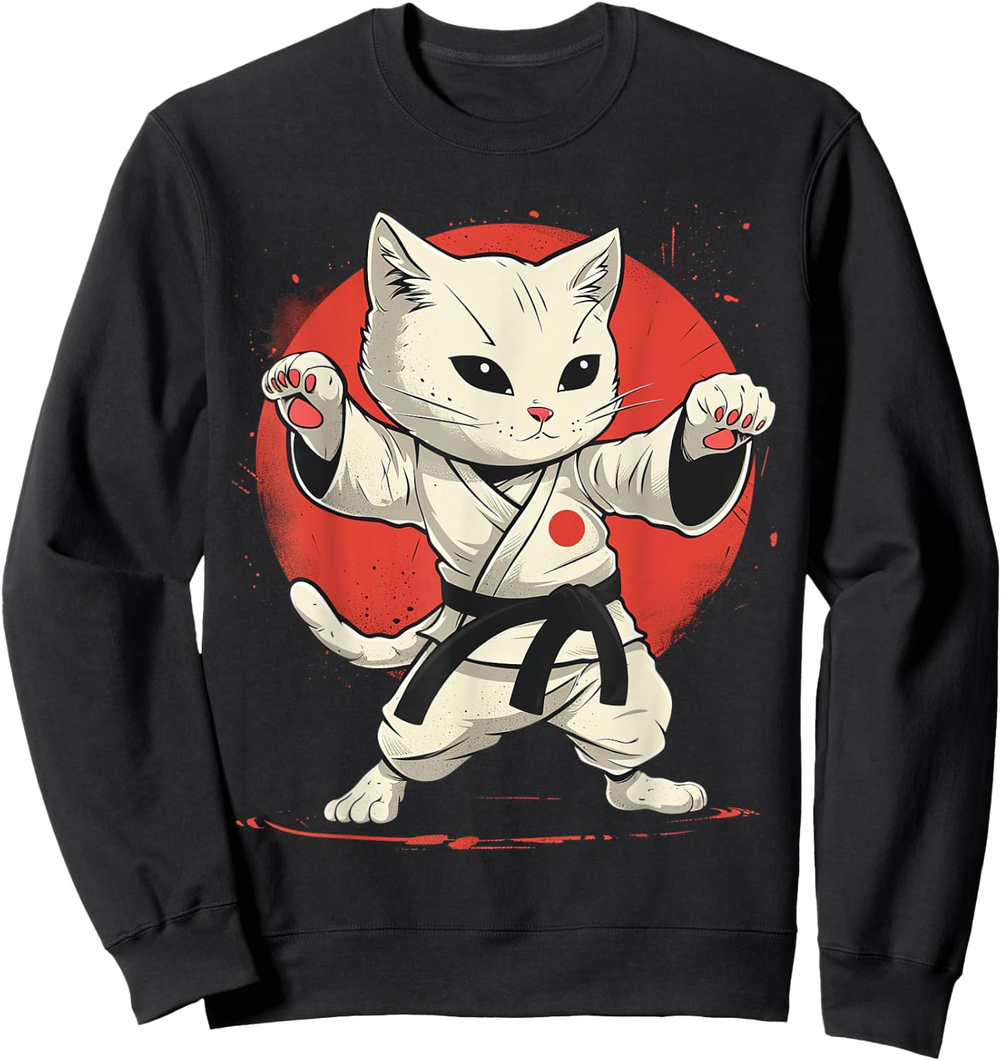 Judo Cat , Black, S Sweatshirt - Sweatshirt | Black